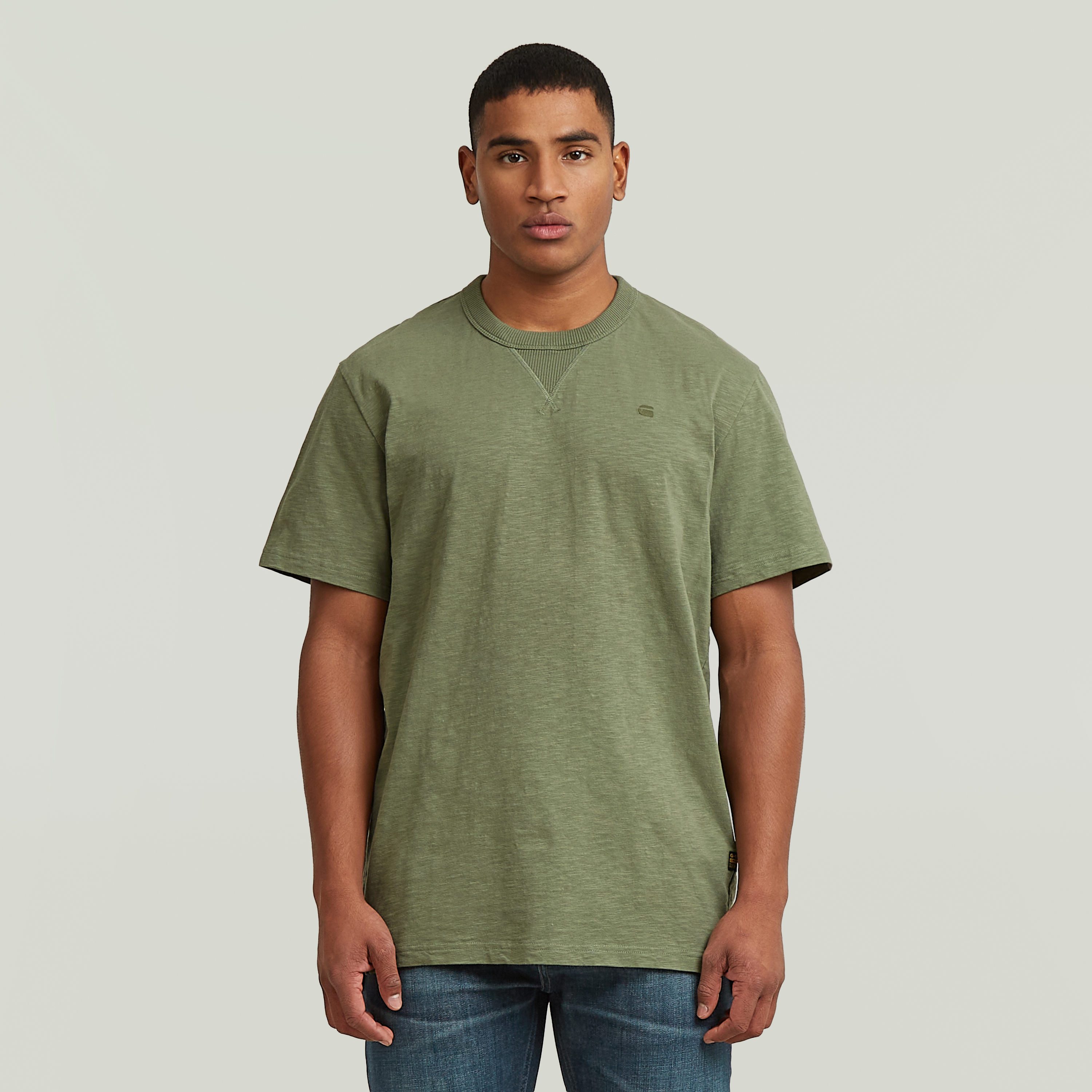 G-STAR T-Shirt Nifous Rundhals, mit Rippeinsatz