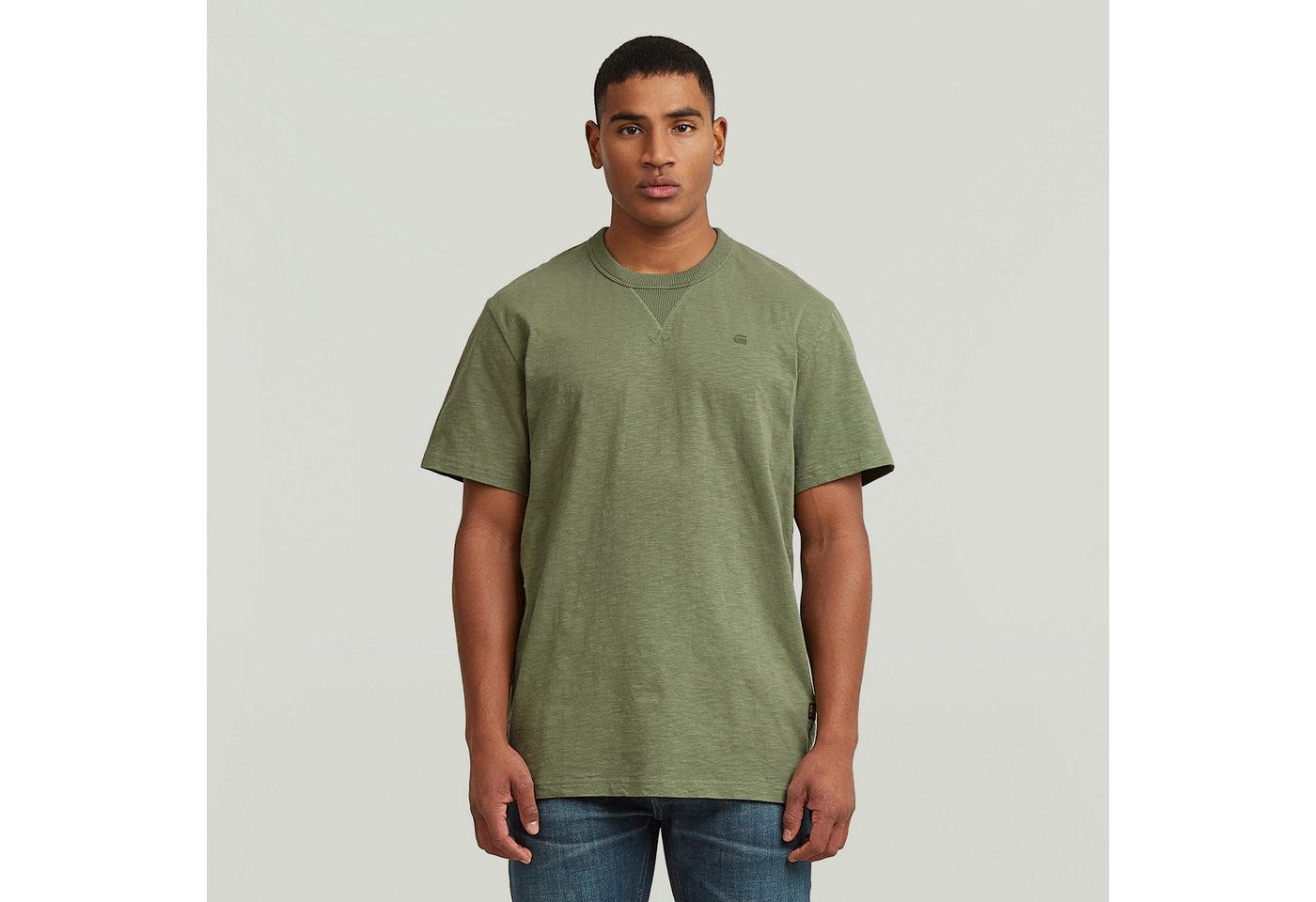 G-STAR T-Shirt Nifous Rundhals, mit Rippeinsatz