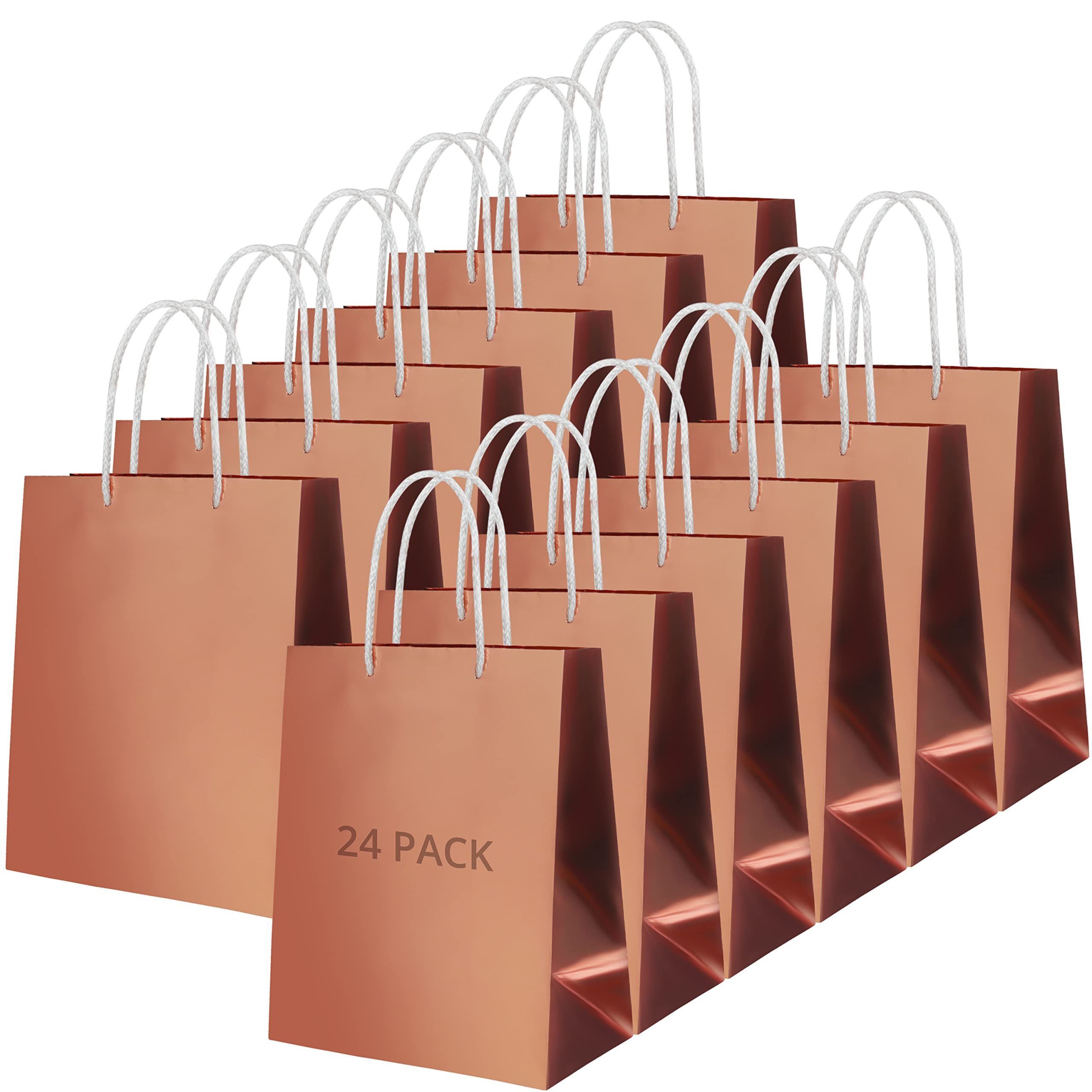 Belle Vous Geschenkbox 24 Stück Roségoldene Geschenktüten - Maße H23,2 x B20cm (24 St)