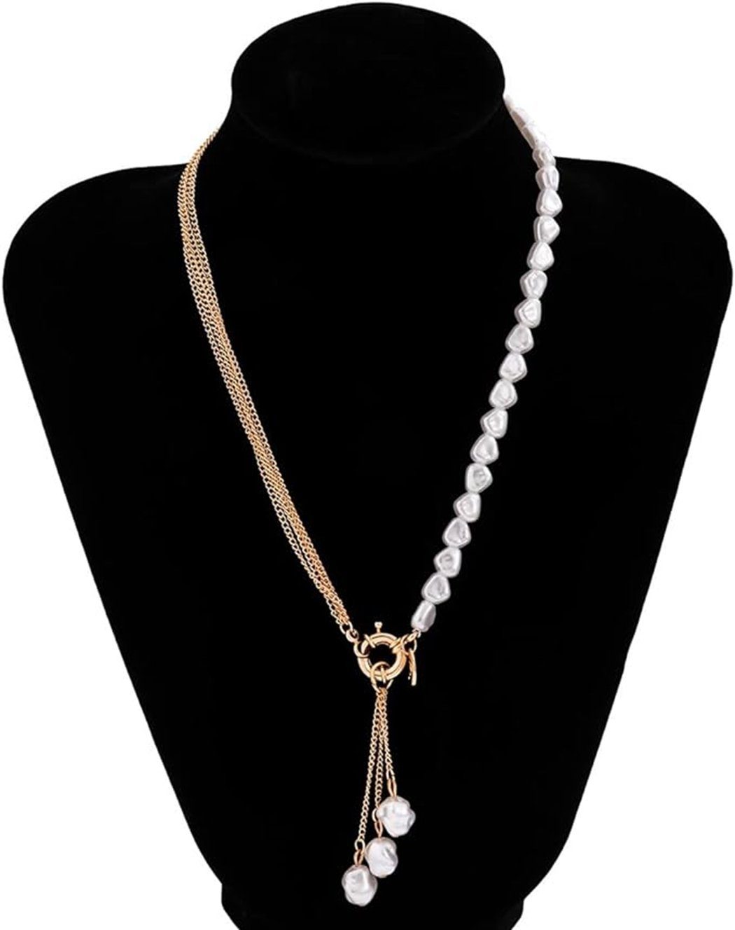 Charm-Kette Damen-Perlen-Halskette Damen-Halskette mit TUABUR Quasten-Anhänger,