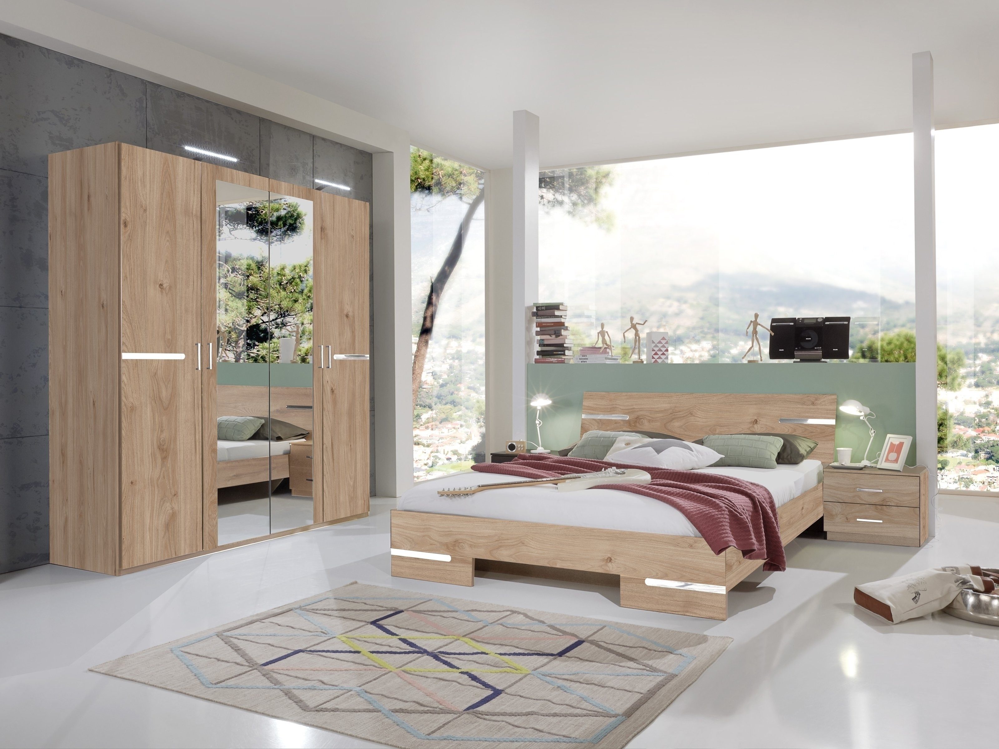 Schlafzimmer-Set in ARTISAN EICHE NACHBILDUNG - 254x81x200cm (BxHxT)