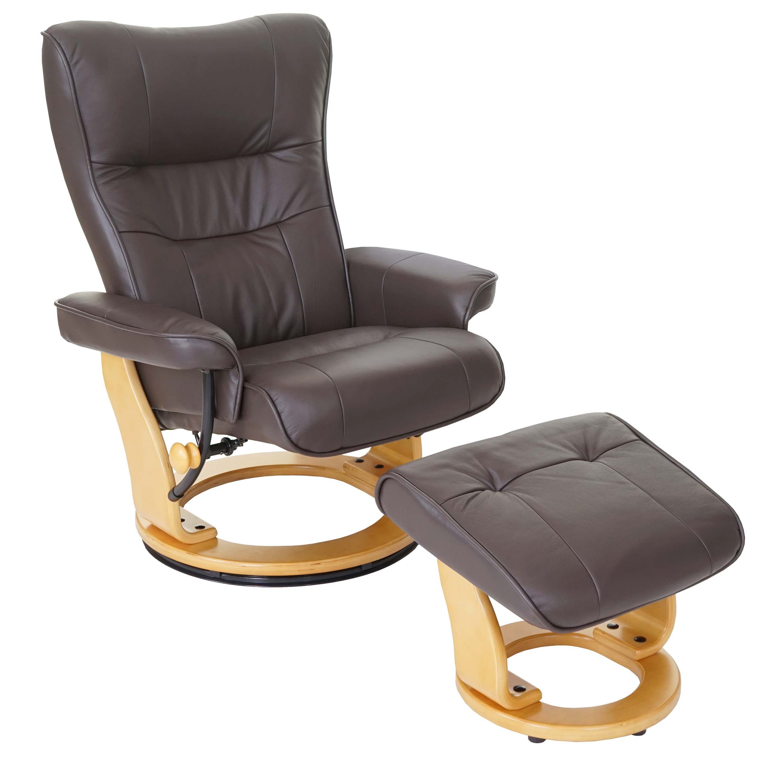 MCA furniture Relaxsessel Edmonton, Dicke Polsterung, Inkl. gepolstertem Fußhocker, Markenware von MCA braun, naturbraun
