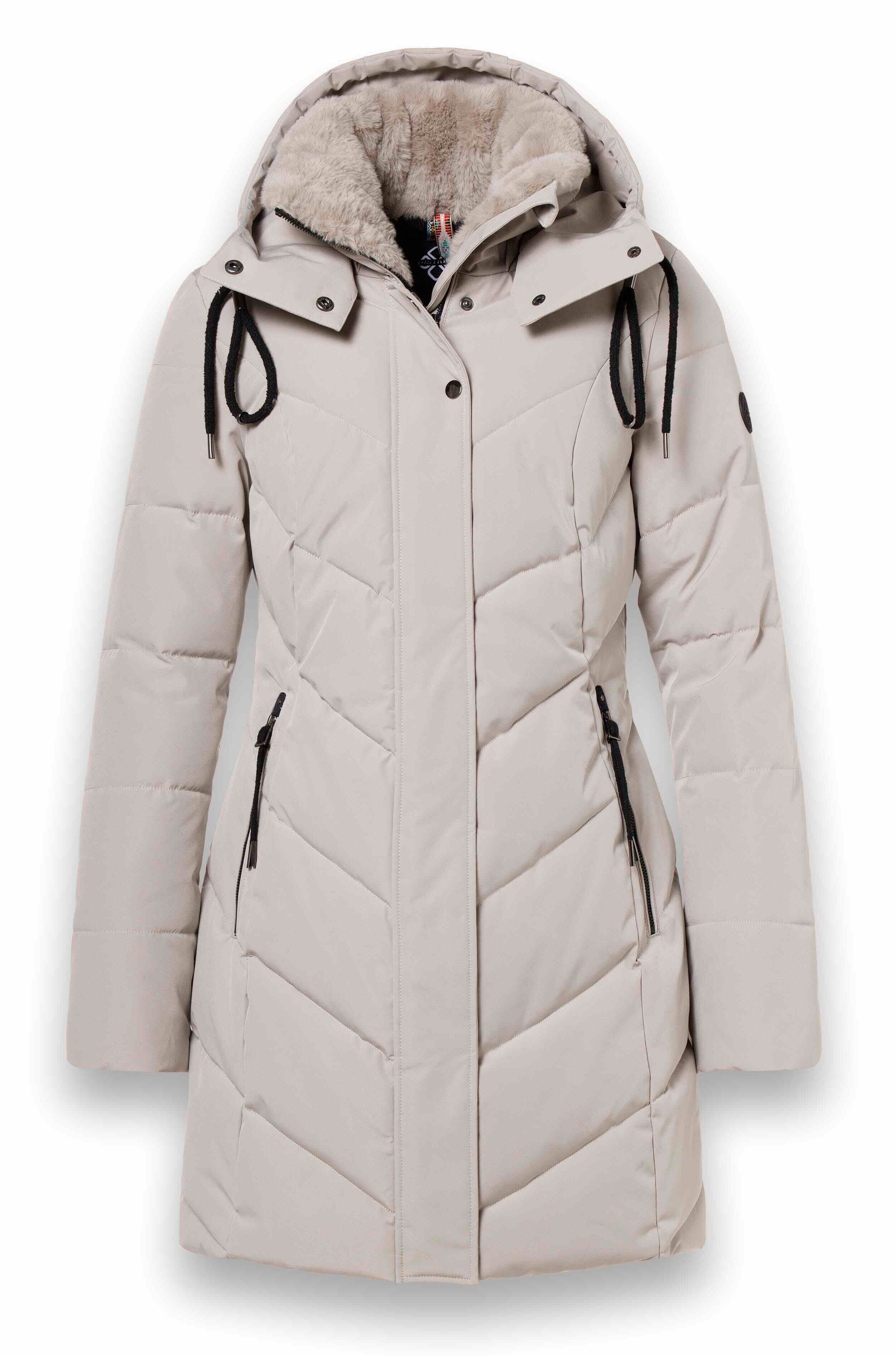 District Wintermantel Zodiac (mit Kapuze, warm, wasserabweisend) beige Dame günstig online kaufen