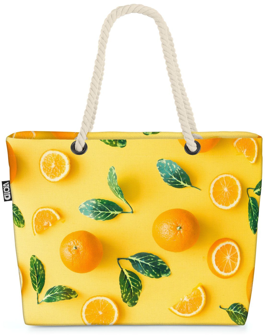 VOID Strandtasche (1-tlg), Orangenmuster Beach Bag Orangen Früchte Frucht Essen Kochen Küche Obst Gesund