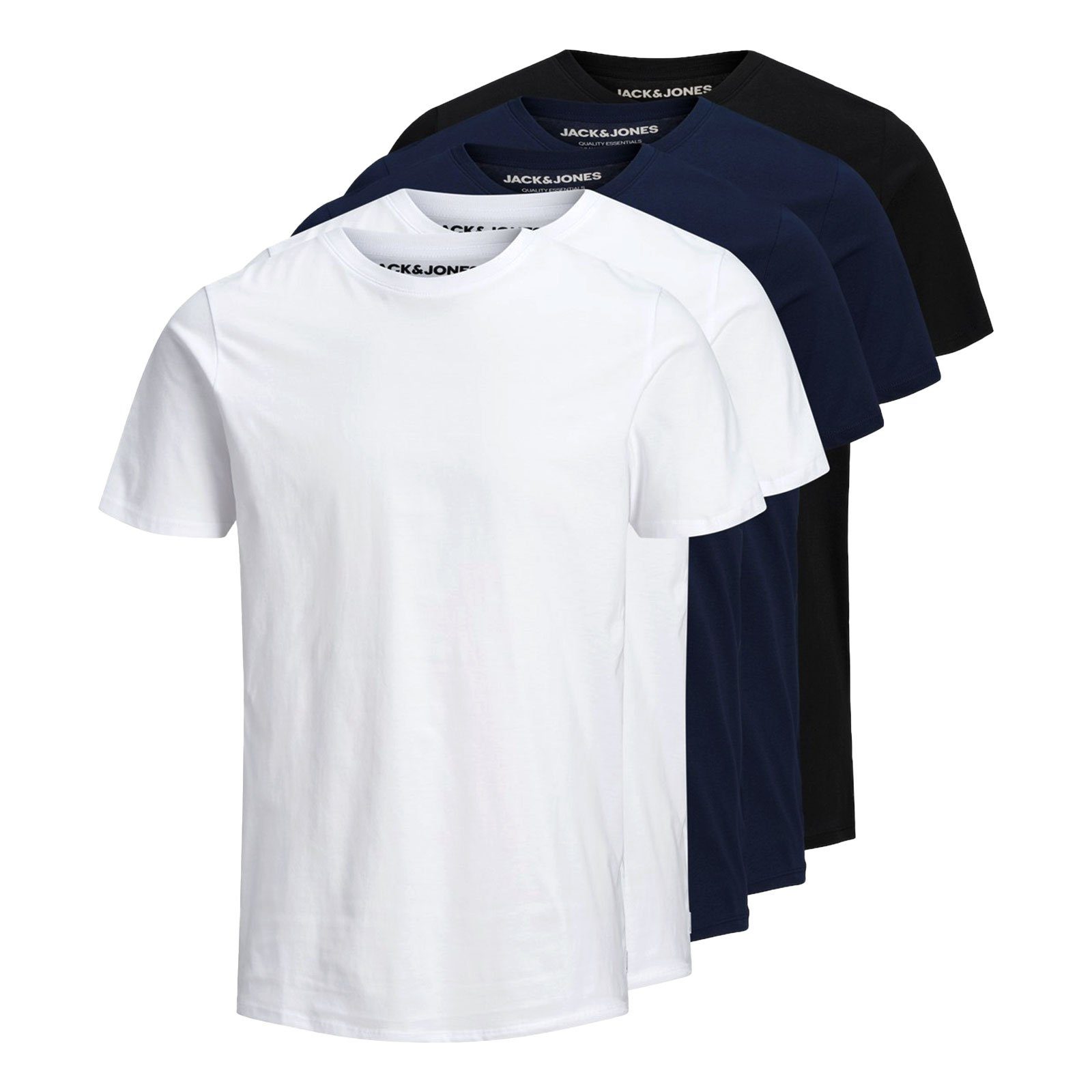 Jack & Jones Herren Rundhals T-Shirt JJEORGANIC BASIC Regular Fit 5er Pack günstig online kaufen