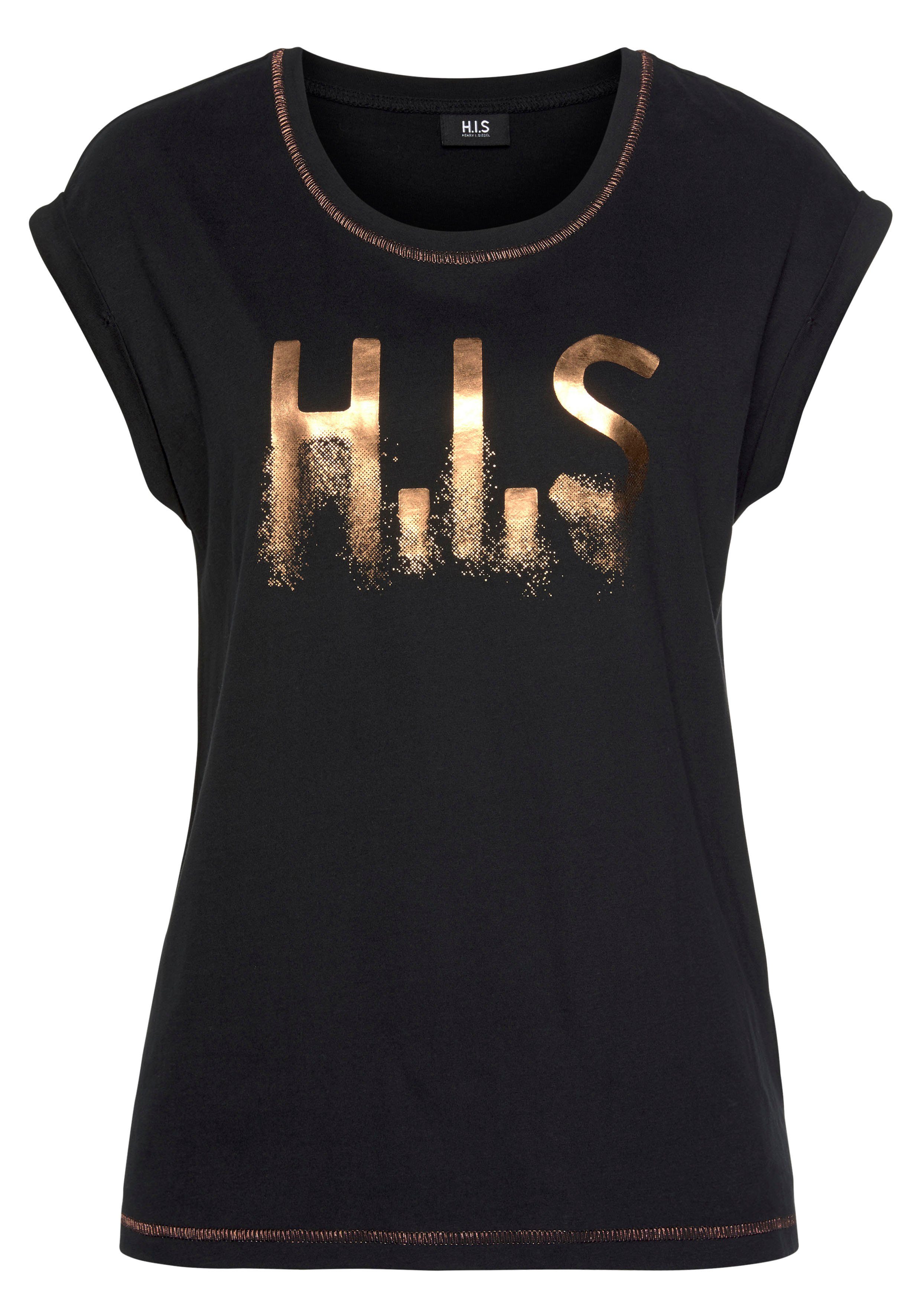 H.I.S T-Shirt mit Druck glänzenden (2er-Pack)