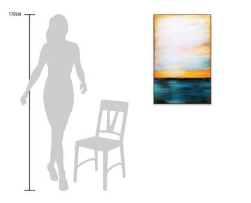 KUNSTLOFT Gemälde Meditation am Strand 60x90 cm, Leinwandbild 100% HANDGEMALT Wandbild Wohnzimmer