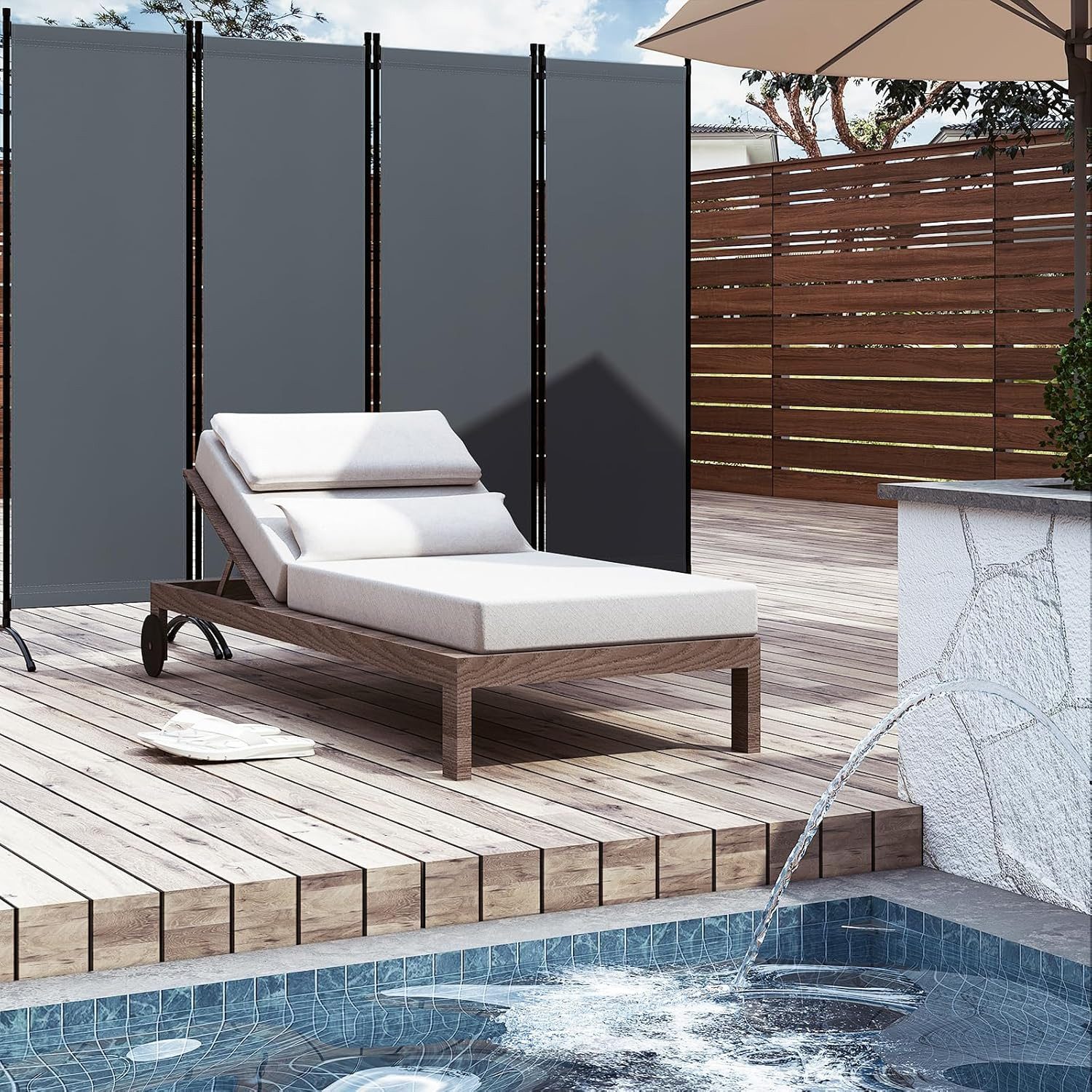 Woltu Paravent, Raumteiler 4-teilig 224x182 cm, Trennwand klappbar, innen o günstig online kaufen