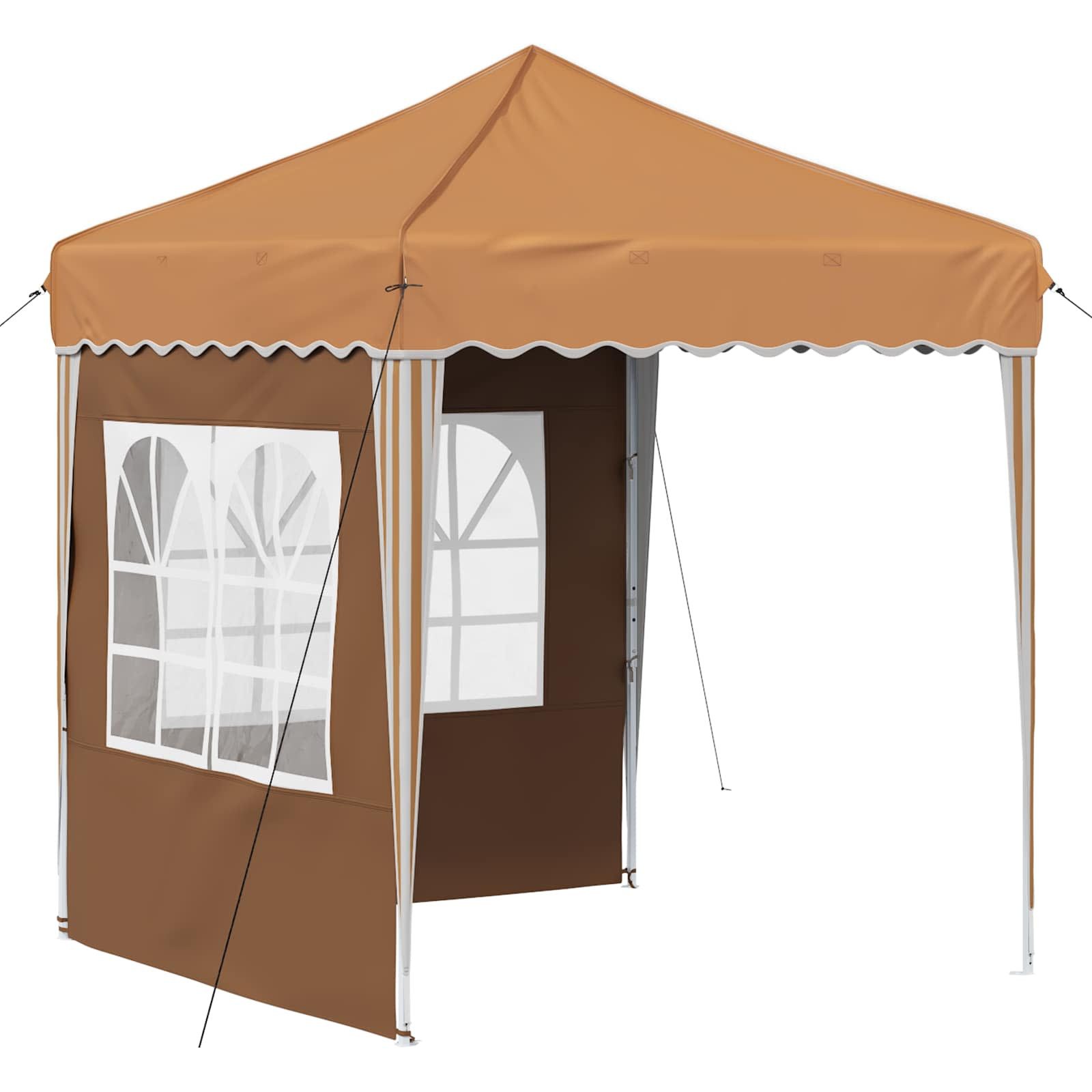 vidaXL Partyzelt Pop-up Partyzelt 195 x 195 x 245 cm Beige Oxford-Stoff