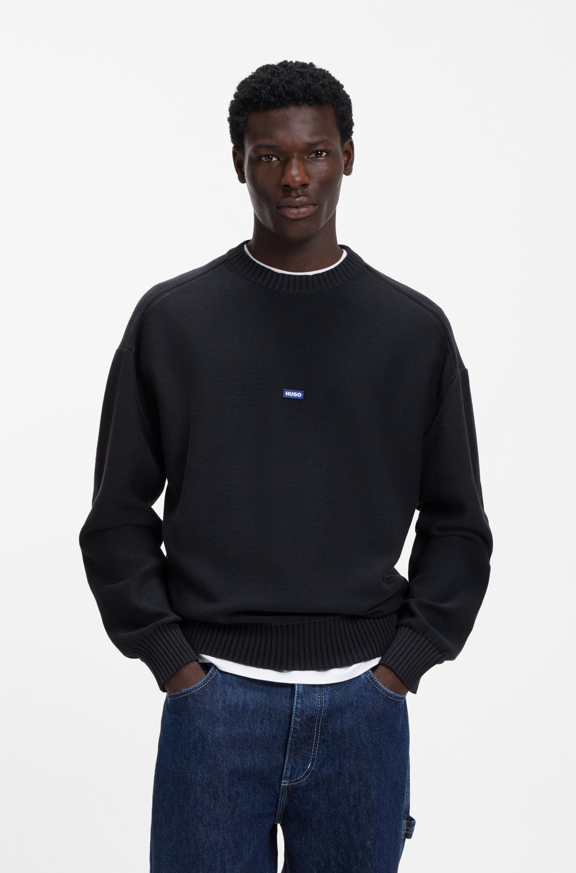 HUGO Blue Strickpullover Relaxed Fit, Rundhalsausschnitt, softe Strickquali günstig online kaufen