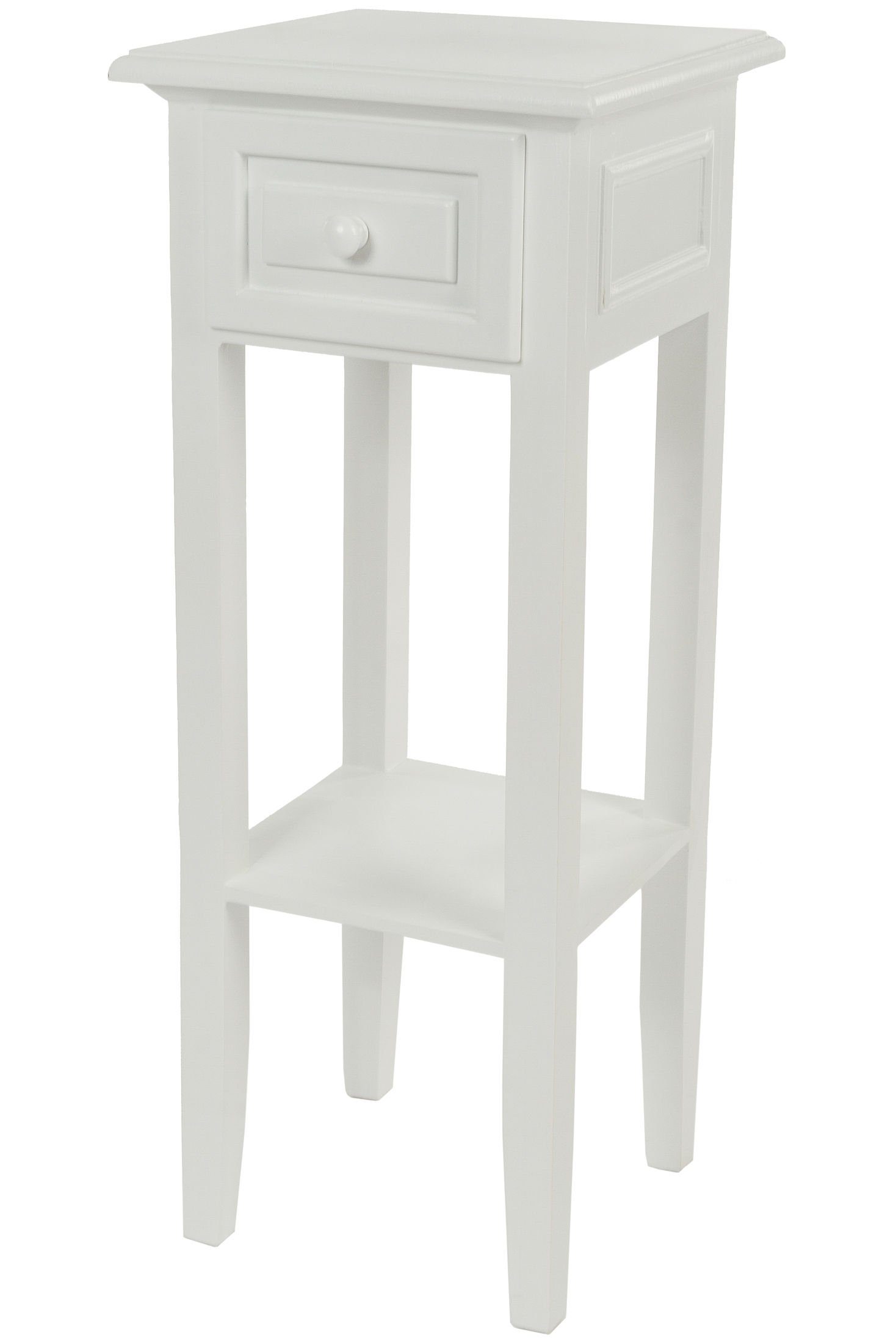 Spetebo Beistelltisch Holz Telefontisch weiß - 67 x 25 cm, Beistelltisch im Landhaus Stil