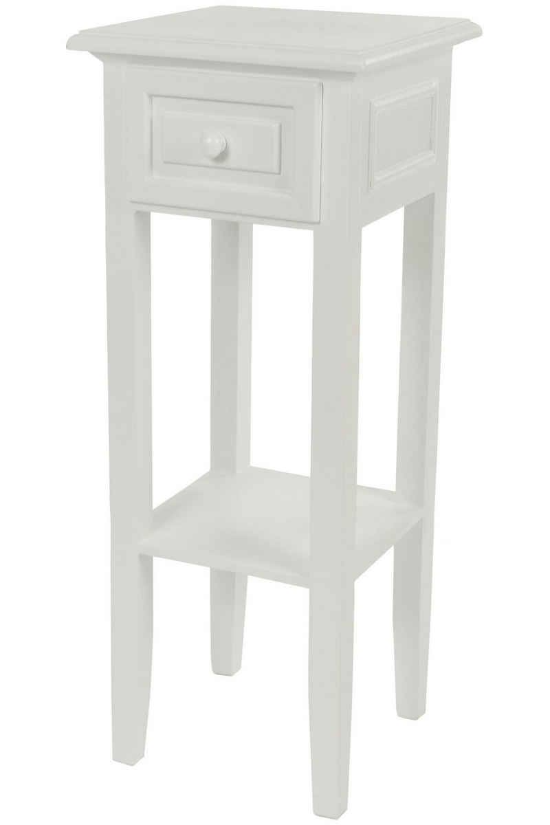 Spetebo Beistelltisch Holz Telefontisch weiß - 67 x 25 cm, Beistelltisch im Landhaus Stil