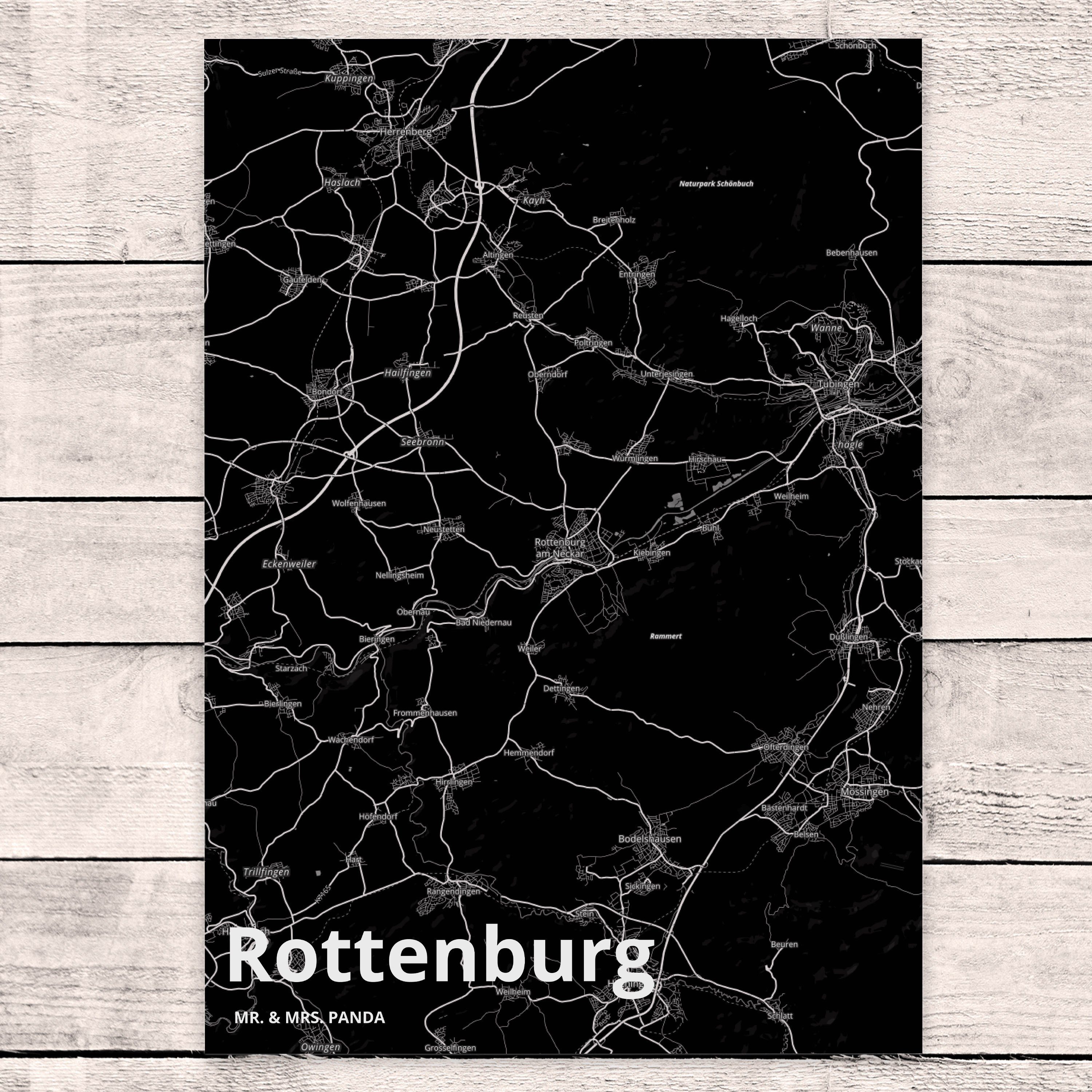 Mr. & Rottenburg Geschenk, Panda Karte, Geschenkkarte, Stadt Postkarte - Dor Ansichtskarte, Mrs