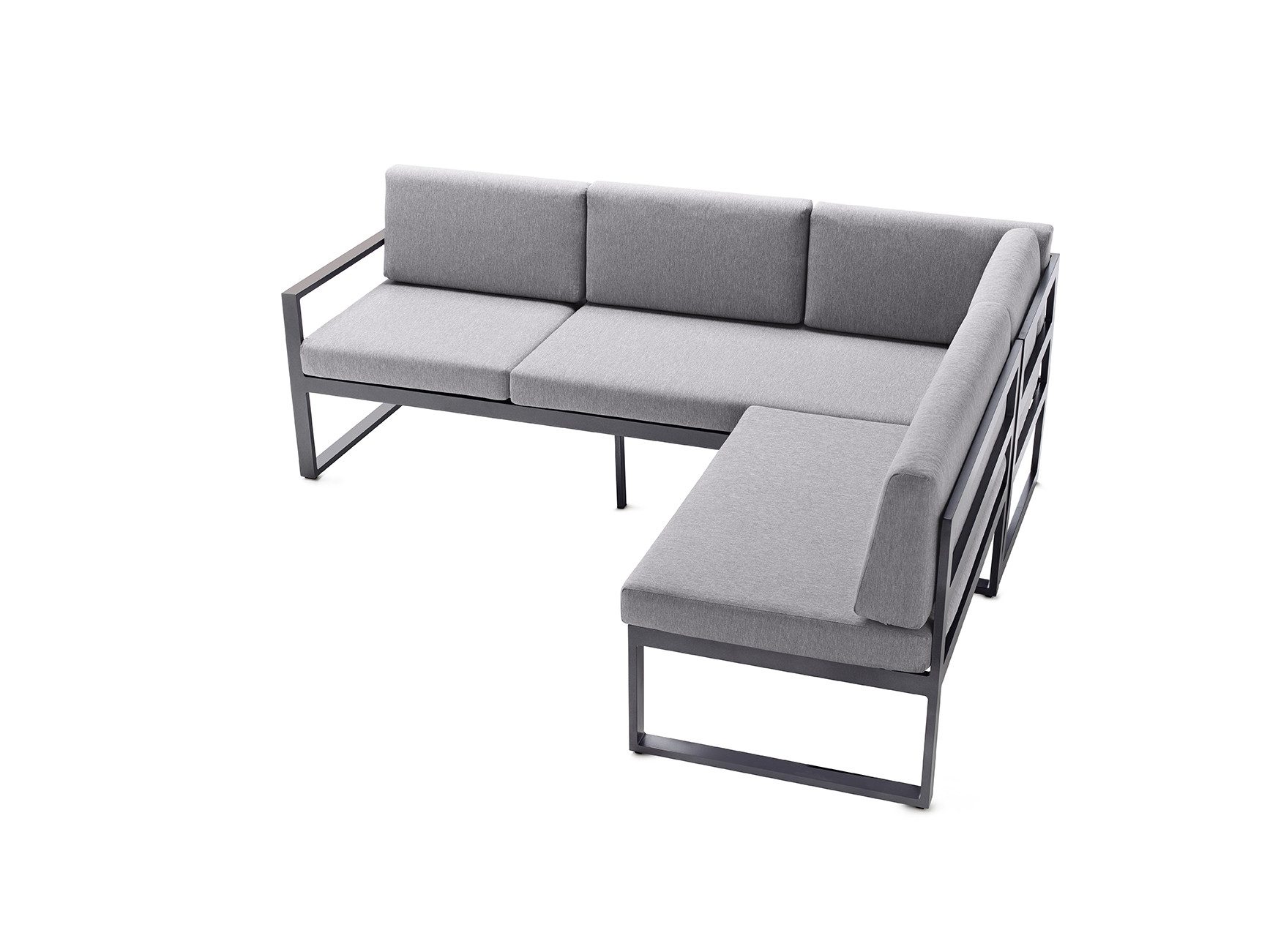 sieger Gartenlounge-Bank Adelaide (3-Sitzer), (3-Sitzer) in hellgrau - 213x81x69 (BxHxT)