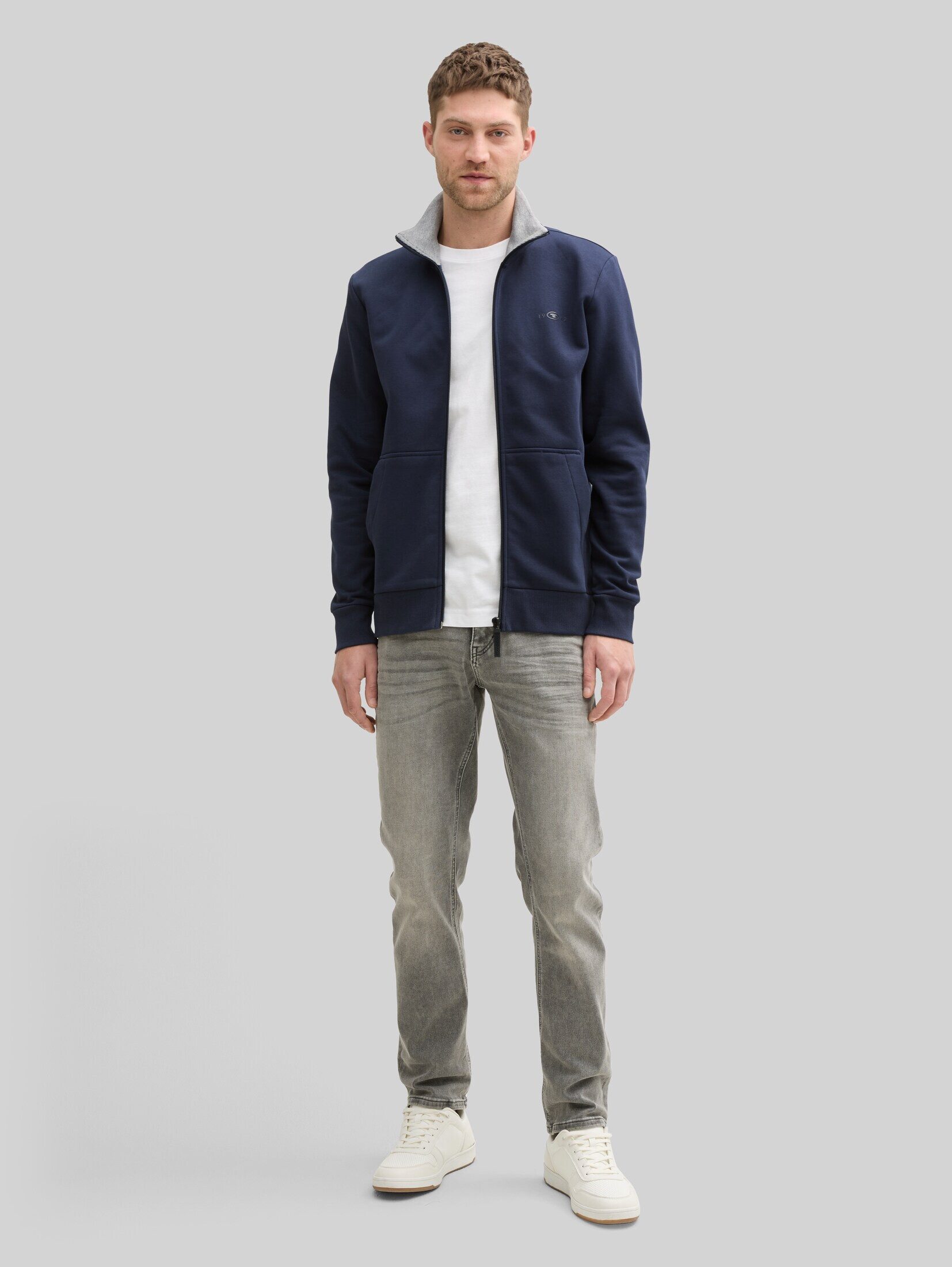 TOM TAILOR Sweatshirt Strick & Sweatshirts Sweatjacke mit Stehkragen