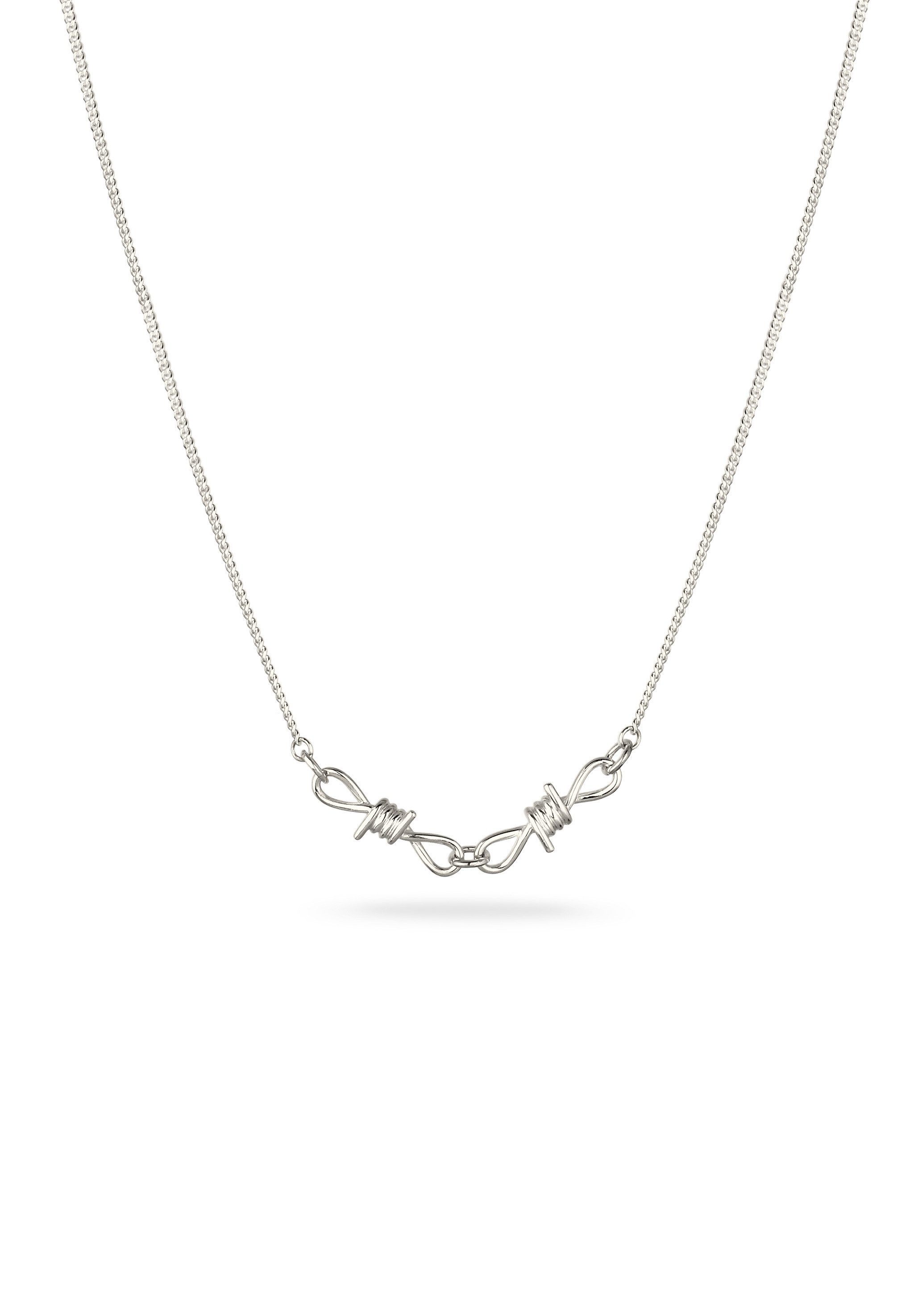 Kuzzoi Silberkette Draht Design Anhänger 925 Sterling Silver
