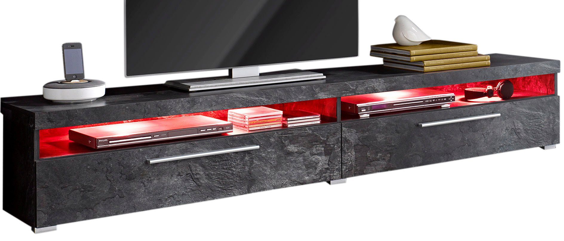 INOSIGN Lowboard "India,Breite 200 cm, stilvolle Fernsehschrank mit offenen günstig online kaufen
