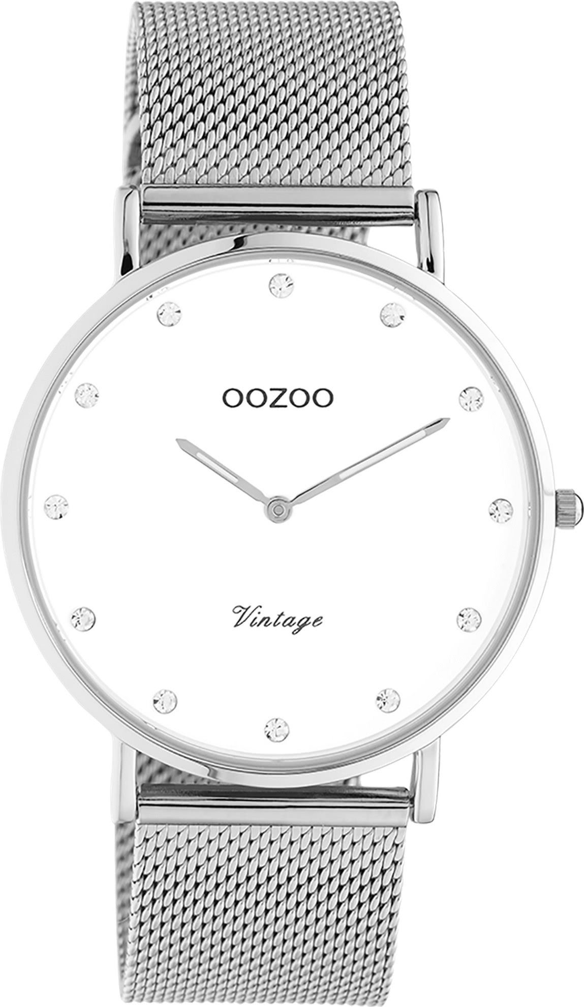 Quarzuhr Oozoo Unisex Armbanduhr silber Analog