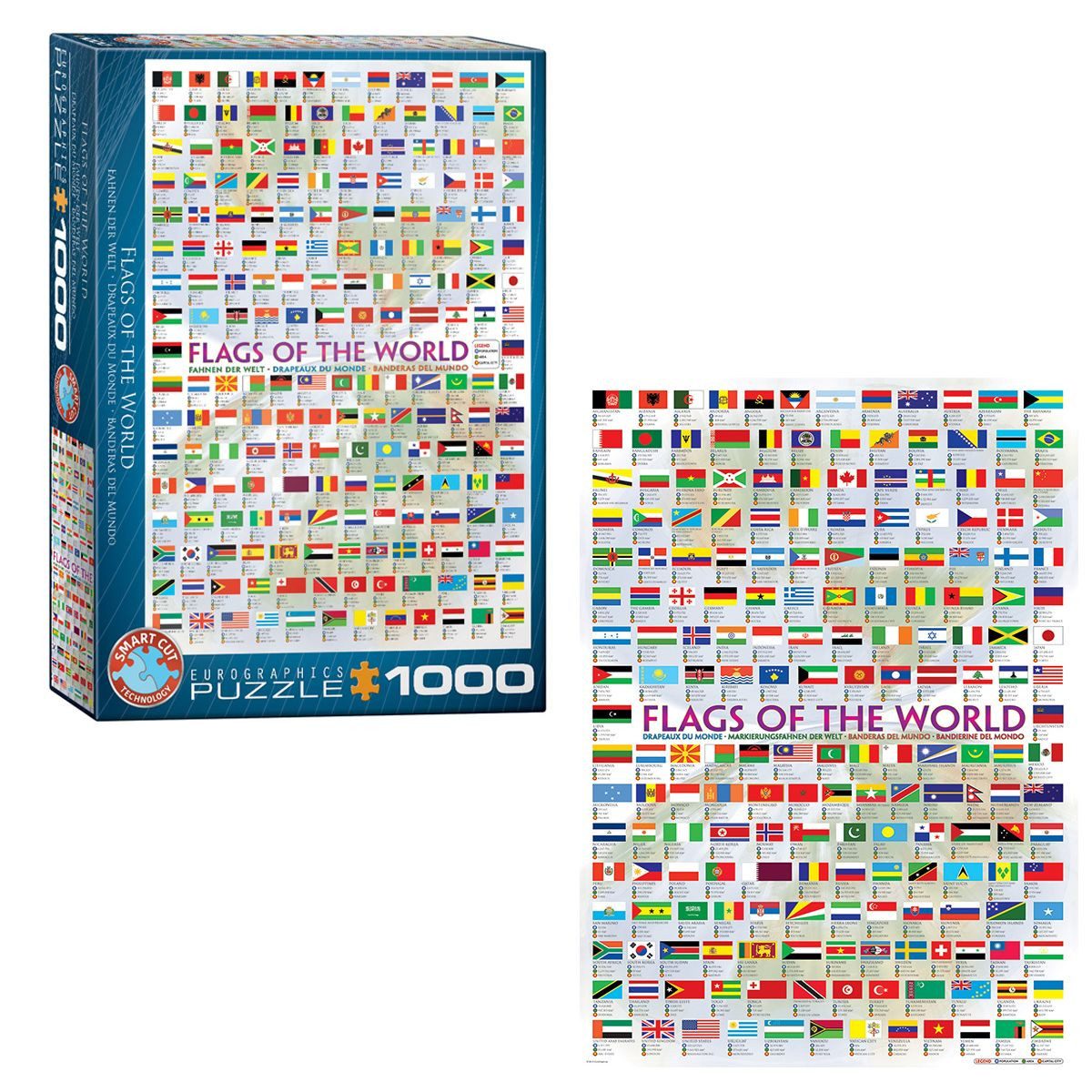 EUROGRAPHICS Puzzle Puzzle Flaggen der Welt 1000 Teile, Puzzleteile