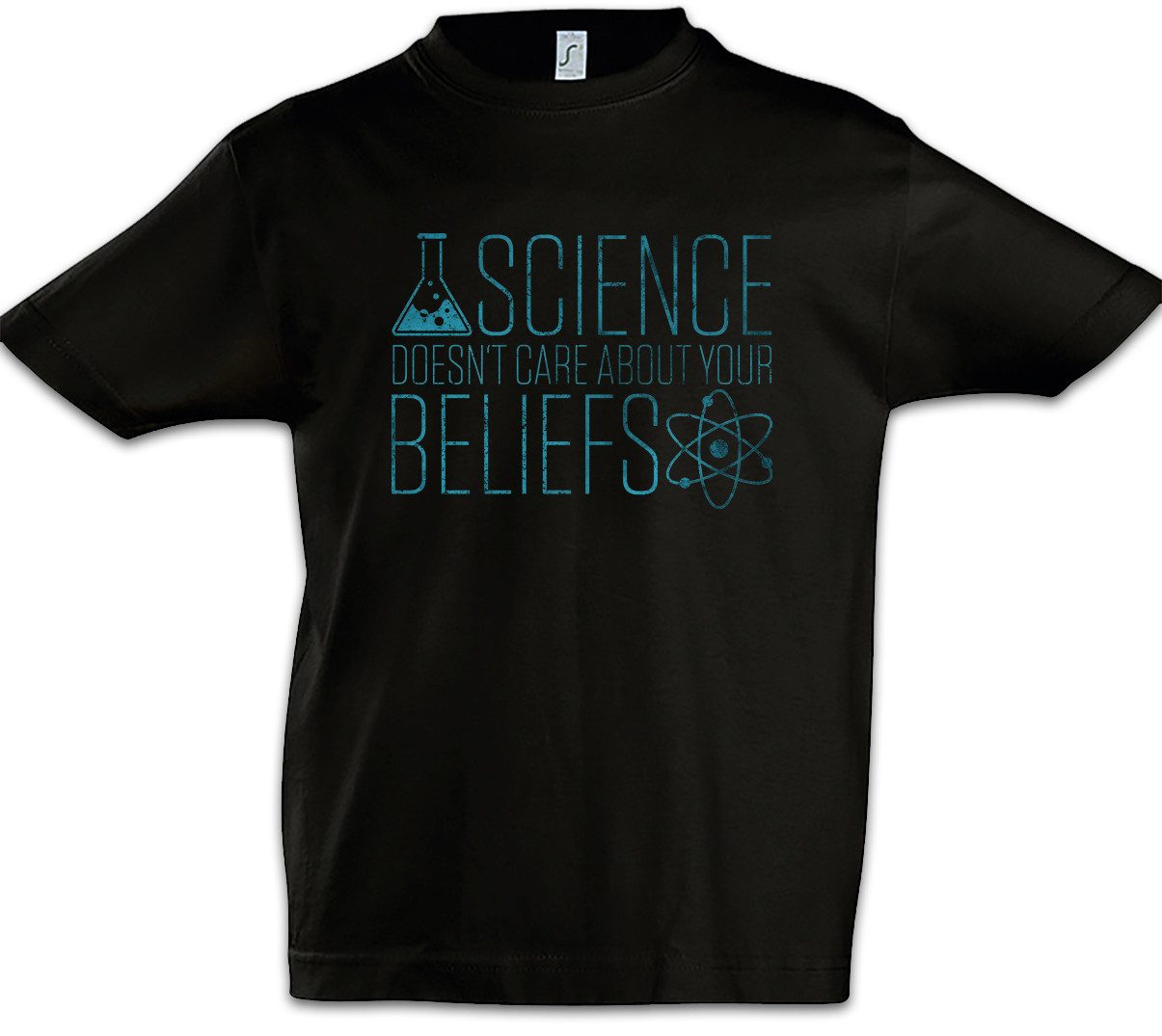 Print-Shirt Science Doesn't Care Kinder T-Shirt Atheist Atheismus Atheism Science