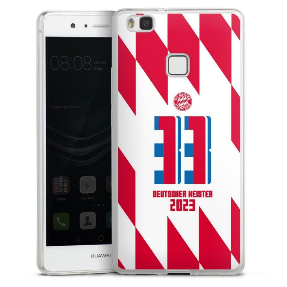 DeinDesign Handyhülle FC Bayern München Meister FCB Meister 2023 Rauten, Huawei P9 Lite (2016) Slim Case Silikon Hülle Ultra Dünn Schutzhülle