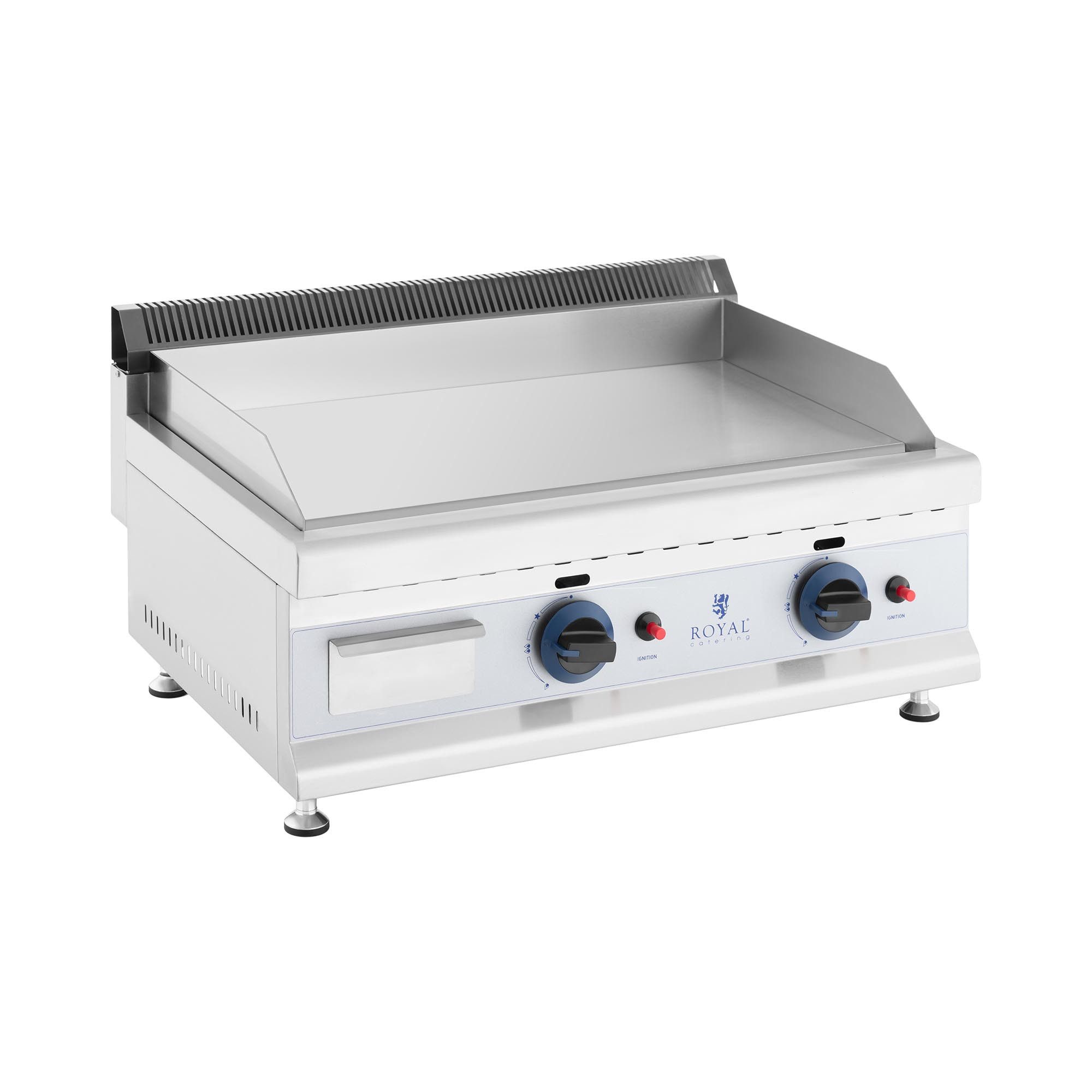 Royal Catering Gasgrill Doppel Gasbräter 60 x 40 cm Gstrobräter 2 x 3100 W glatt Erdgas