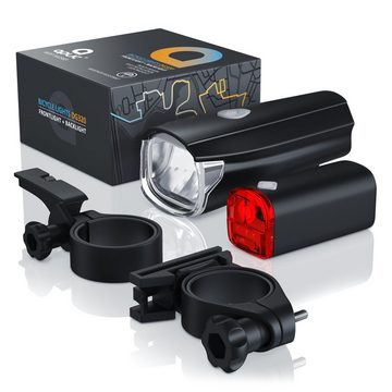 Aplic Fahrradbeleuchtung, LED Fahrradlampen-Set mit Front & Rücklicht StVZO zugelassen, 30 Lux