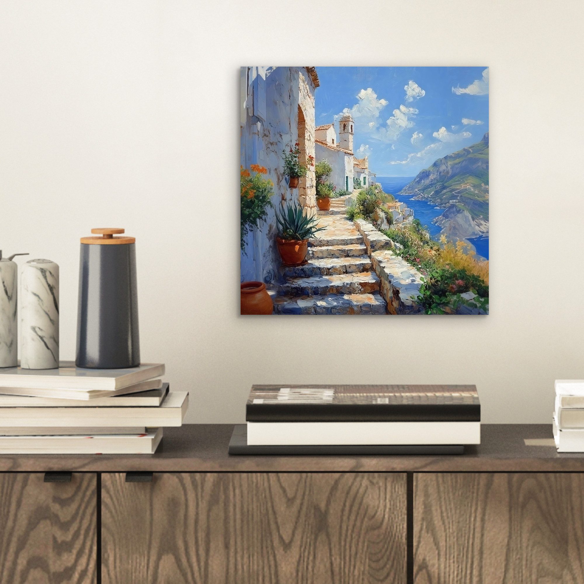MuchoWow Metallbild Treppe - Häuser - günstig online kaufen
