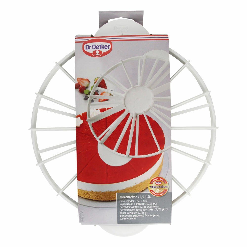 Dr. Oetker Küchenhelfer Tortenschneider Classic Tortenteiler für 12 und 16 Stücke