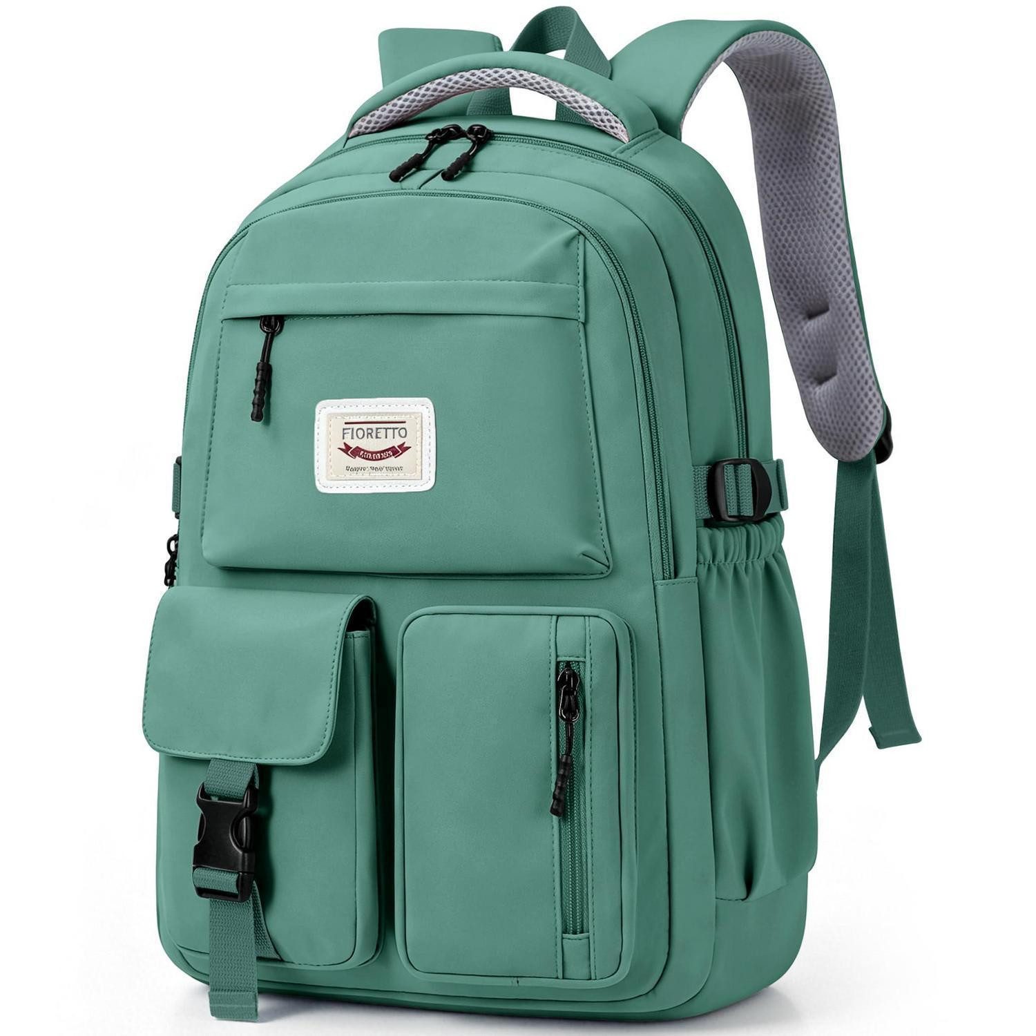 LuxusKollektion Schulrucksack Schulrucksack Teenager Mädchen Dunkelgrün 14" Laptopfach