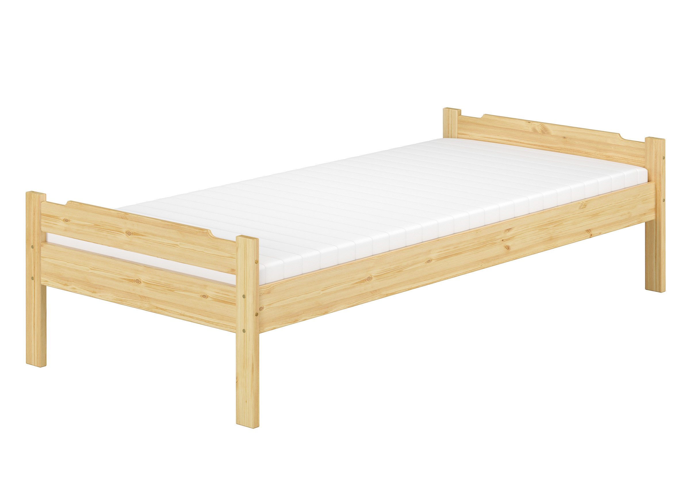 Massivholzbett Robustes Holzbett Einzelbett Kiefer Massiv 90 x 200 cm