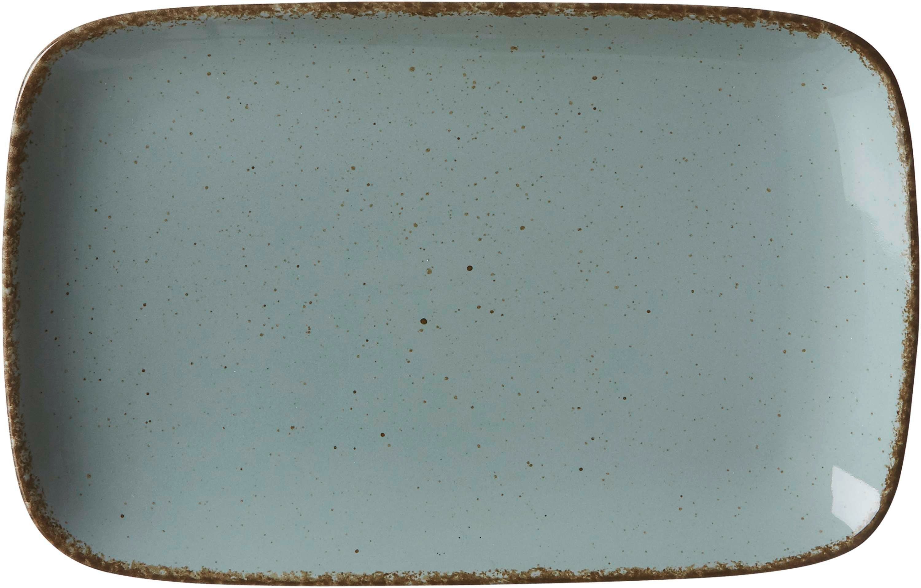 Ritzenhoff & Breker Servierplatte Casa blau Platte rechteck. 24x15,5cm, Porzellan