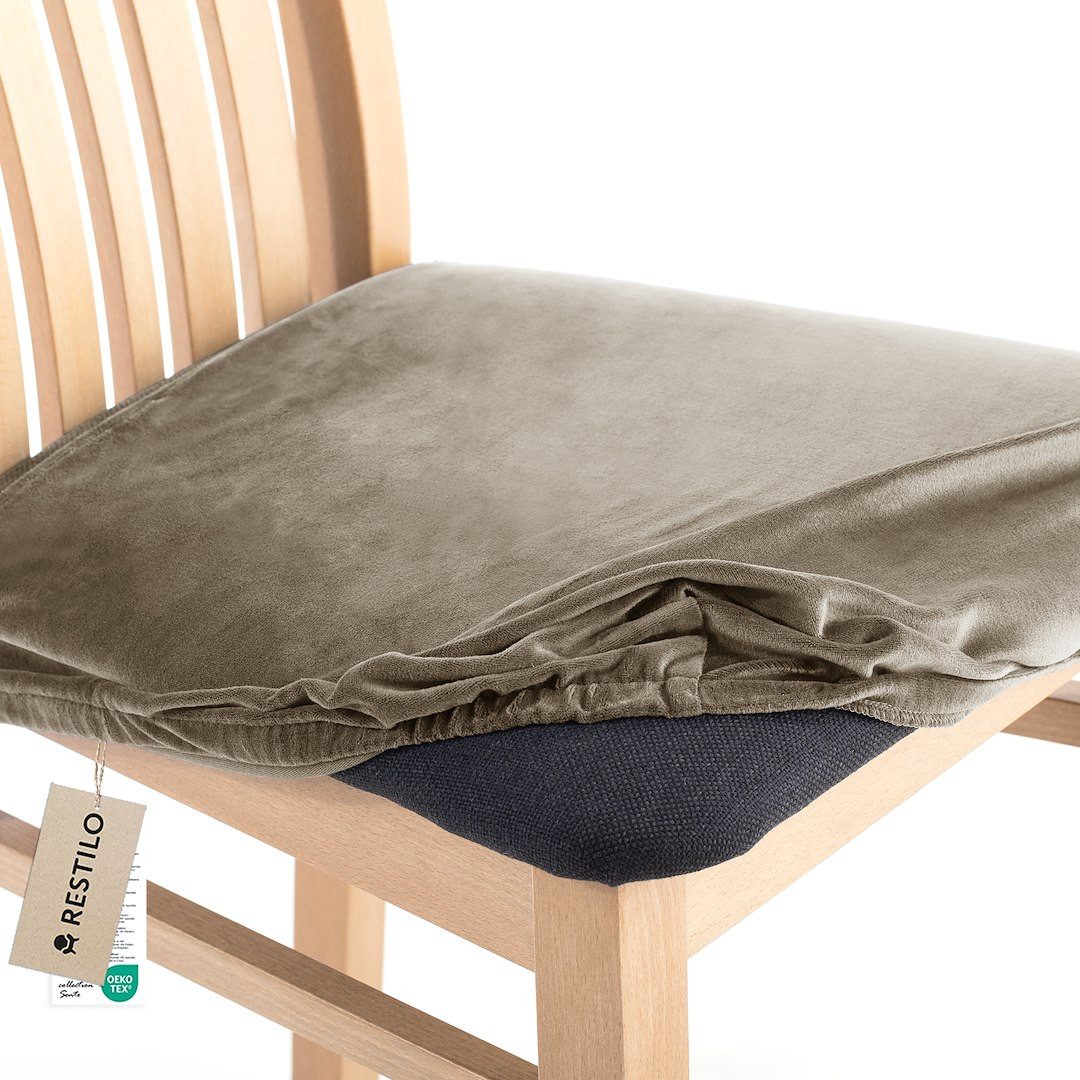Restilo Stuhlhusse Stuhlhusse Stretch Stuhlbezug mit Gummiband Abnehmbar, waschbar