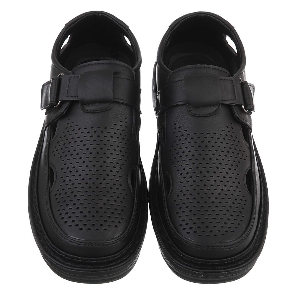 Coolwalk Herren Sandalenschuh mit Klettverschluss und perforiertem Design Sandale (89543941) Flach Sandalen in Schwarz
