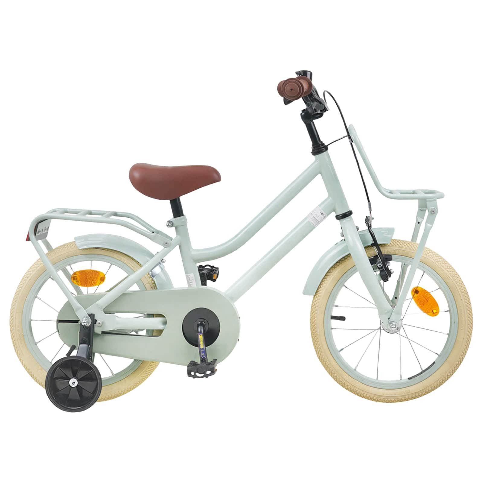 vidaXL Kinderfahrrad 112,5 x 51 x 75 cm Kinderfahrrad 16 Zoll für 4-6 Jahre alt Hellgrün St