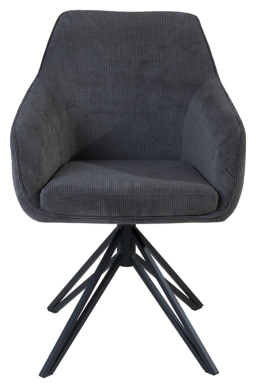 Polsterstuhl BLUES, Anthrazit, Schwarz, Cordbezug, Metallgestell, 180 Grad günstig online kaufen