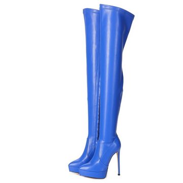 Giaro Giaro SPIRE Blau Blue Matte Stiefel Kniestiefel Lederstiefel Overkneestiefel Vegan