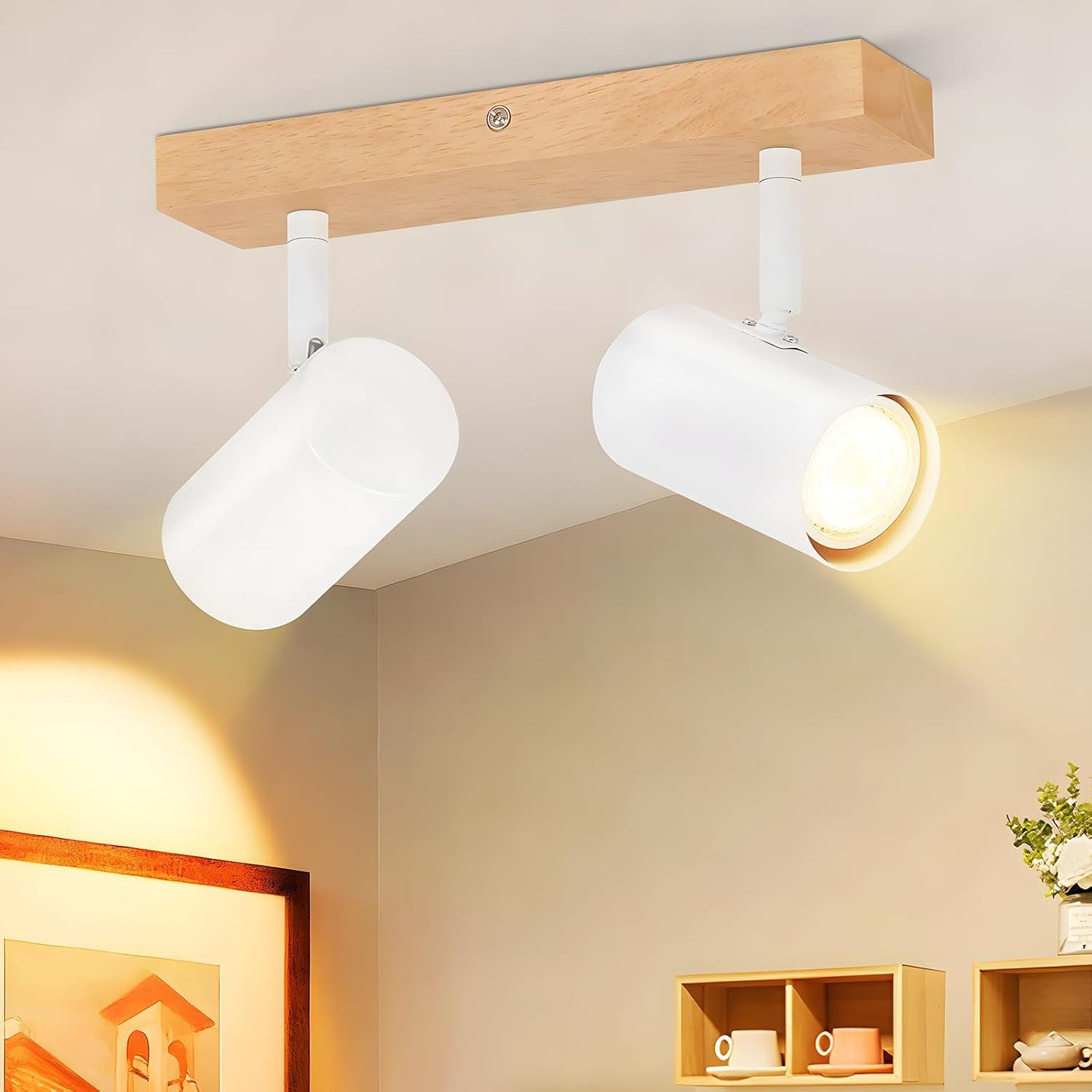 ZMH Deckenstrahler 1/2/3Flammig GU10- Modern Deckenlampe 330°Schwenkbar Whonzimmer, ohne Leuchtmittel