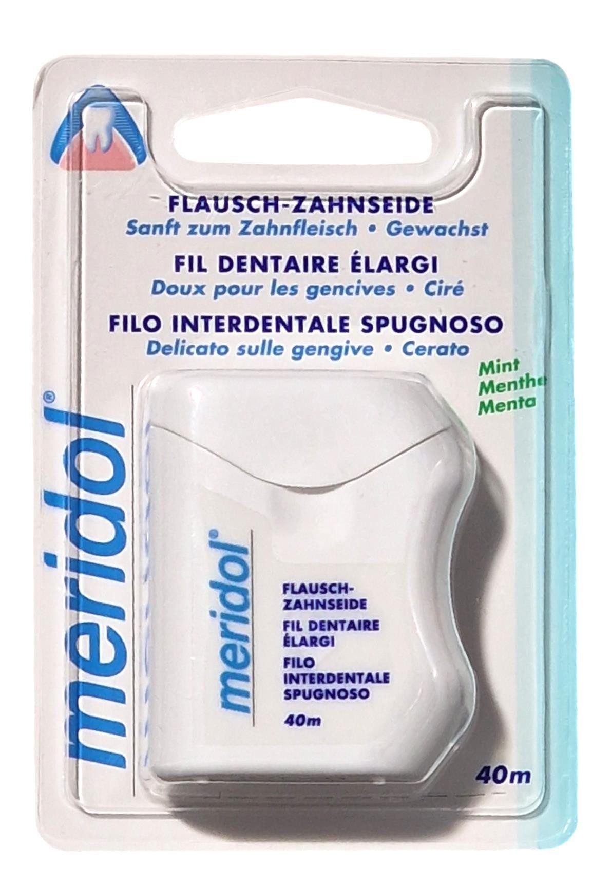 Meridol Zahnseide 3x Meridol Zahnseide - Flausch gewachst mit Minze - 3x 40 m