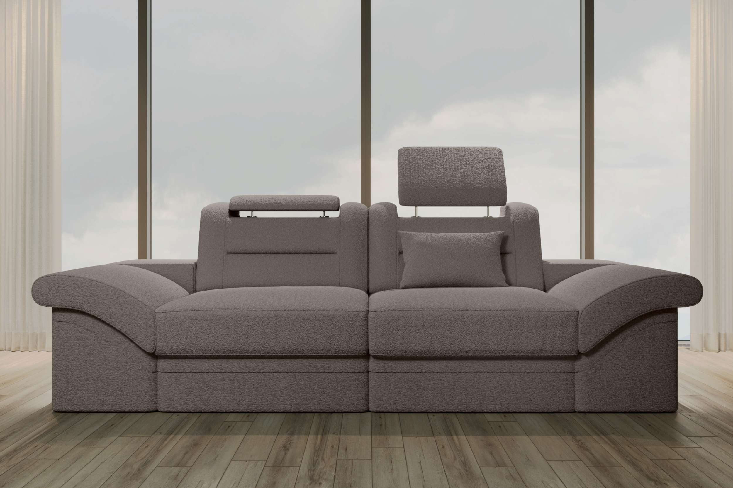 Sofa Dreams Polstergarnitur 2-Sitzer Polstersofa Monza, (Sofa, Big-Sofa), Designersofa Couch, 1 Zierkisse inklusive, LED