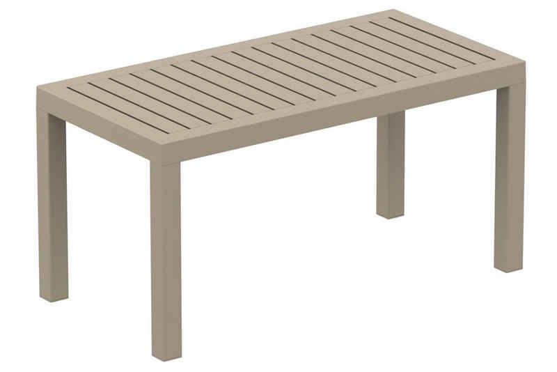 TPFGarden Gartentisch Ocra - Loungetisch für Garten, Balkon, Terrasse (Hochwertiger Outdoor Tisch aus UV-beständigem Kunststoff, 1-St., Stabiler Loungetisch aus Polymer-Glasfasern), Maße (BxLxH): 45 x 90 x 45cm - Farbe: taupe