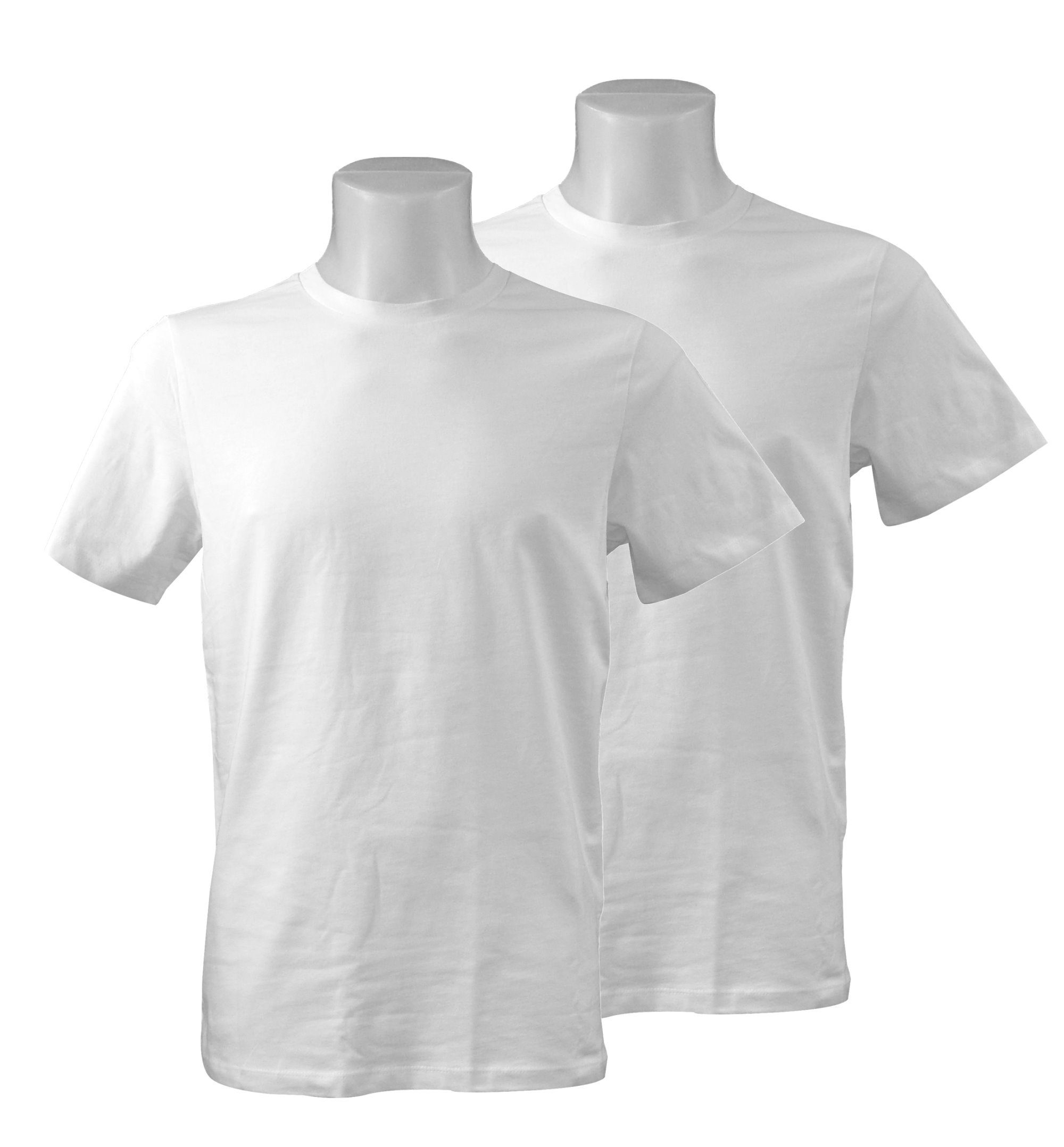 Basic 2er BIO PRODUKT T-Shirt Pack Baumwolle Kurzarm Herren Shirt weiss Doppelpack Rundhals