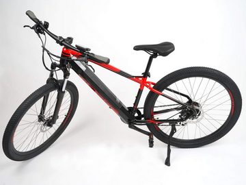 Lovelec E-Bike Alkor Rot/Schwarz 29" Reifen bis 140 kg,bis 25 km/h,130 km Reichweite, 9 Gang, Heckmotor, Kunststoffpedale mit Reflektoren, bis 140 kg, Aluminiumrahmen