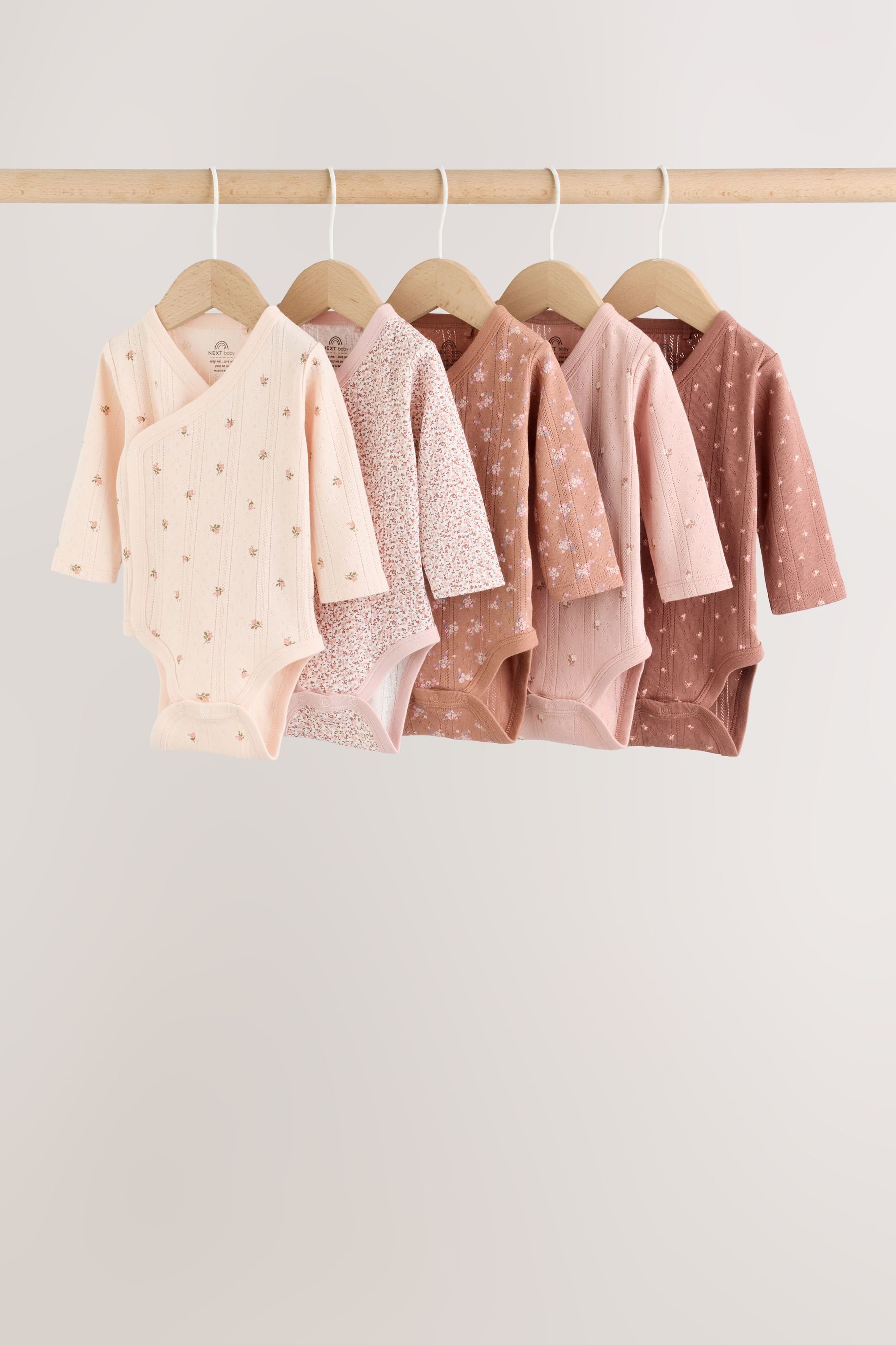 Next Langarmbody Baby Wickel-Bodysuits im 5er-Pack (5-tlg)