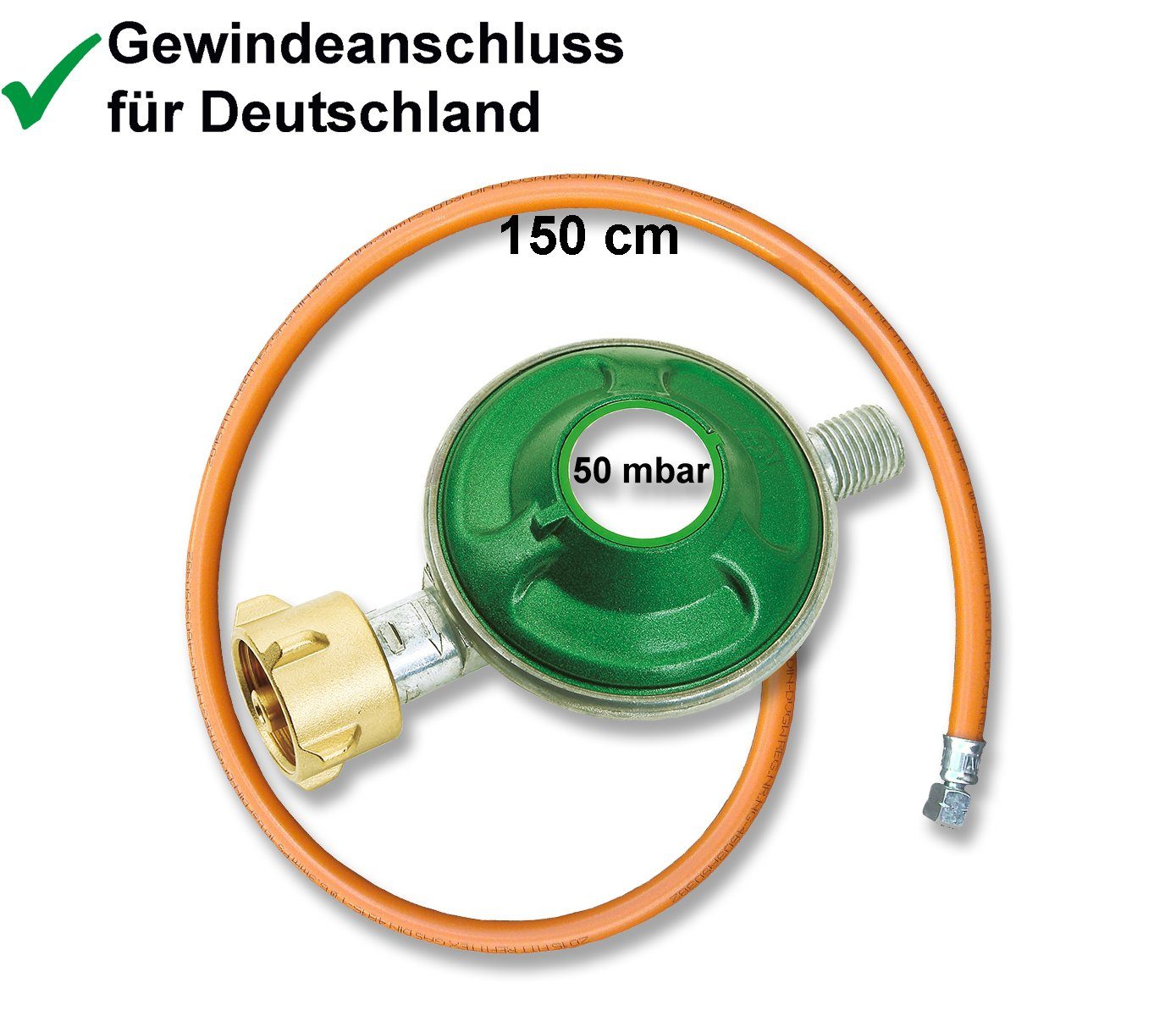 BlueCraft Camping-Gas, 5 kg Gasflasche, Schlauch 150 cm und Gasreglerlöser + 17er Schlüssel
