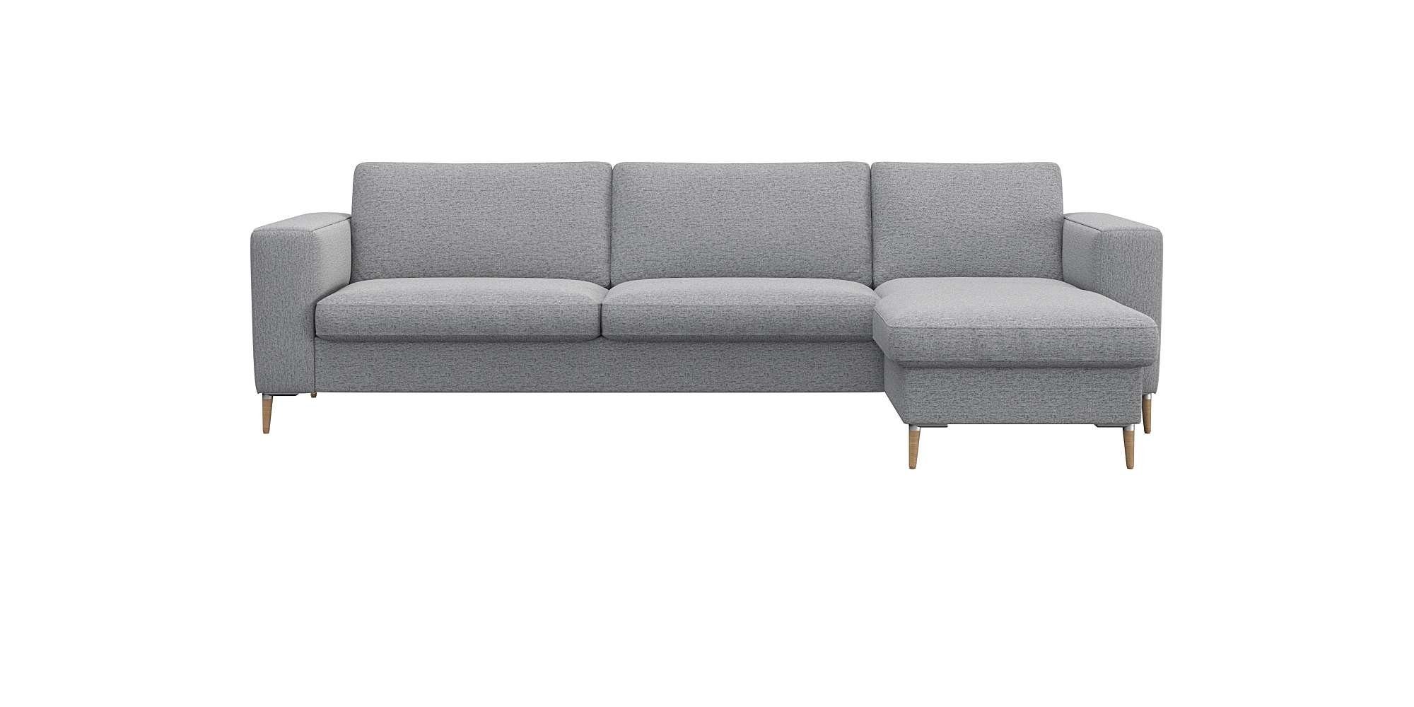 FLEXLUX Ecksofa Fiore, super Sitzkomfort durch Kaltschaum im Sitz, L-Form, breite Armlehnen, Kaltschaum, Füße Alu+ Eiche