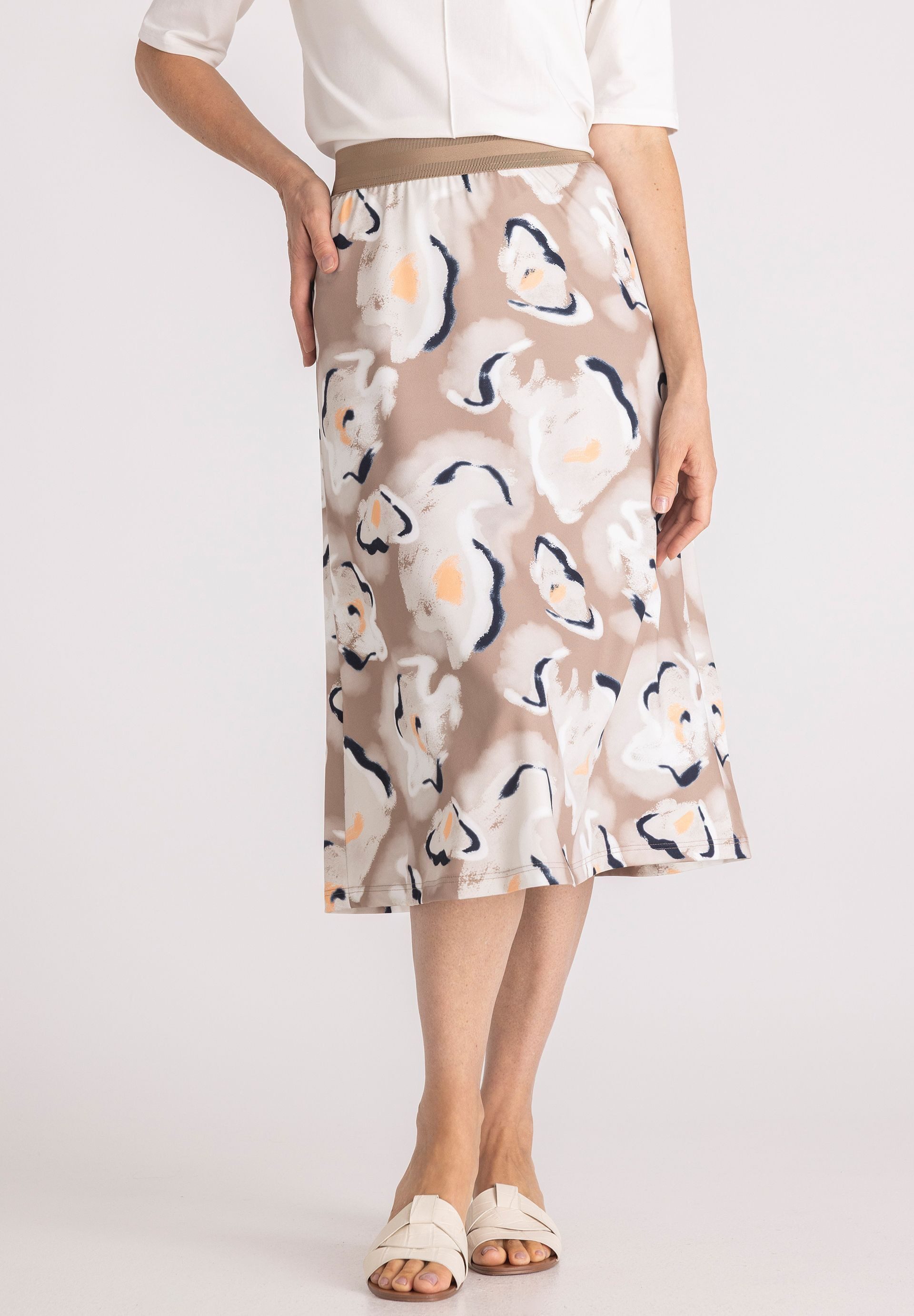 FRANK WALDER Midirock im Rundum-Print