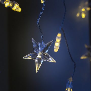 MARELIDA LED-Lichtervorhang LED Lichtervorhang Sterne 64 warmweiße LED 1,2mx1m Innen Weihnachten, 64-flammig