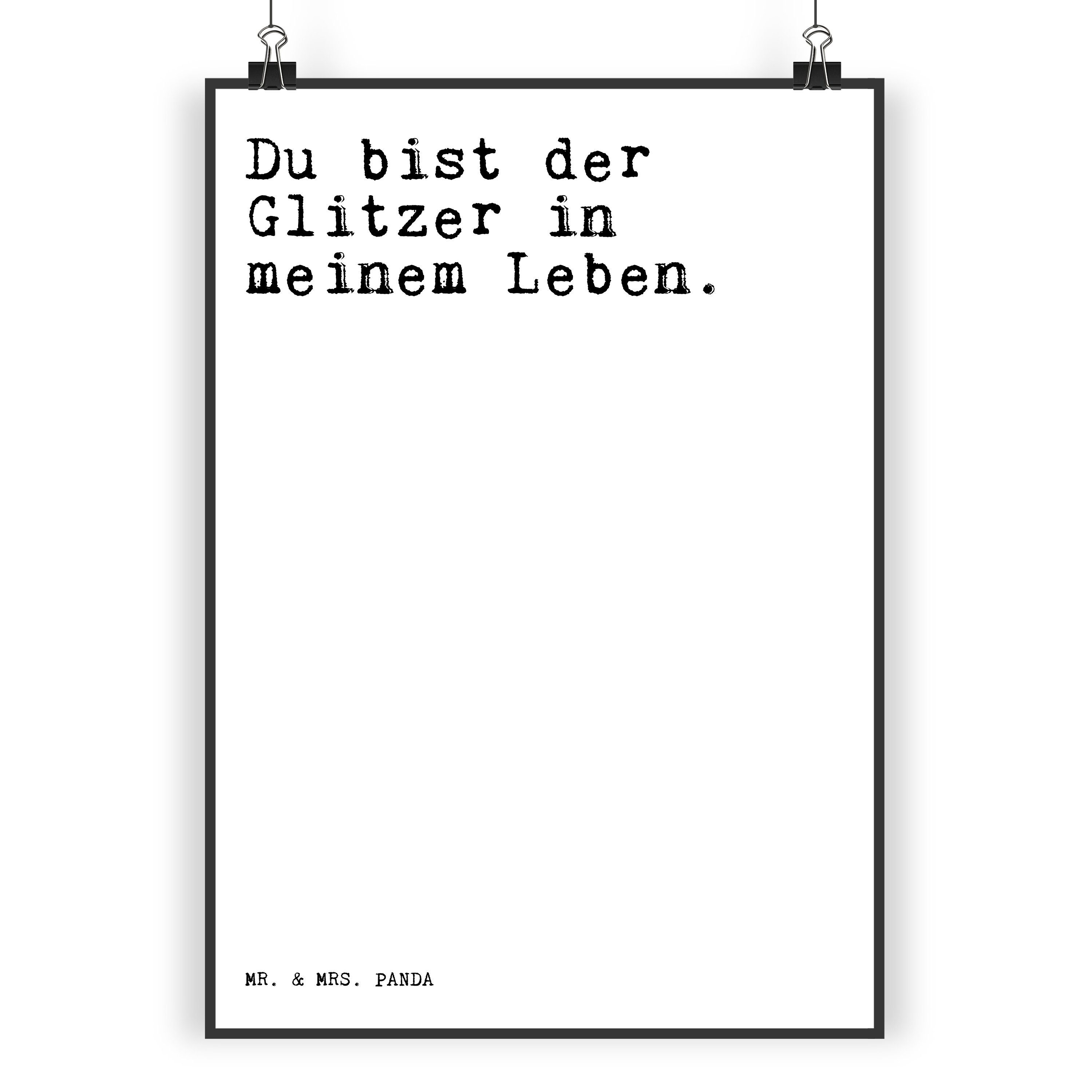 Mr. & Mrs. Panda Poster DIN A4 Du bist der Glitzer... Weiß Geschenk