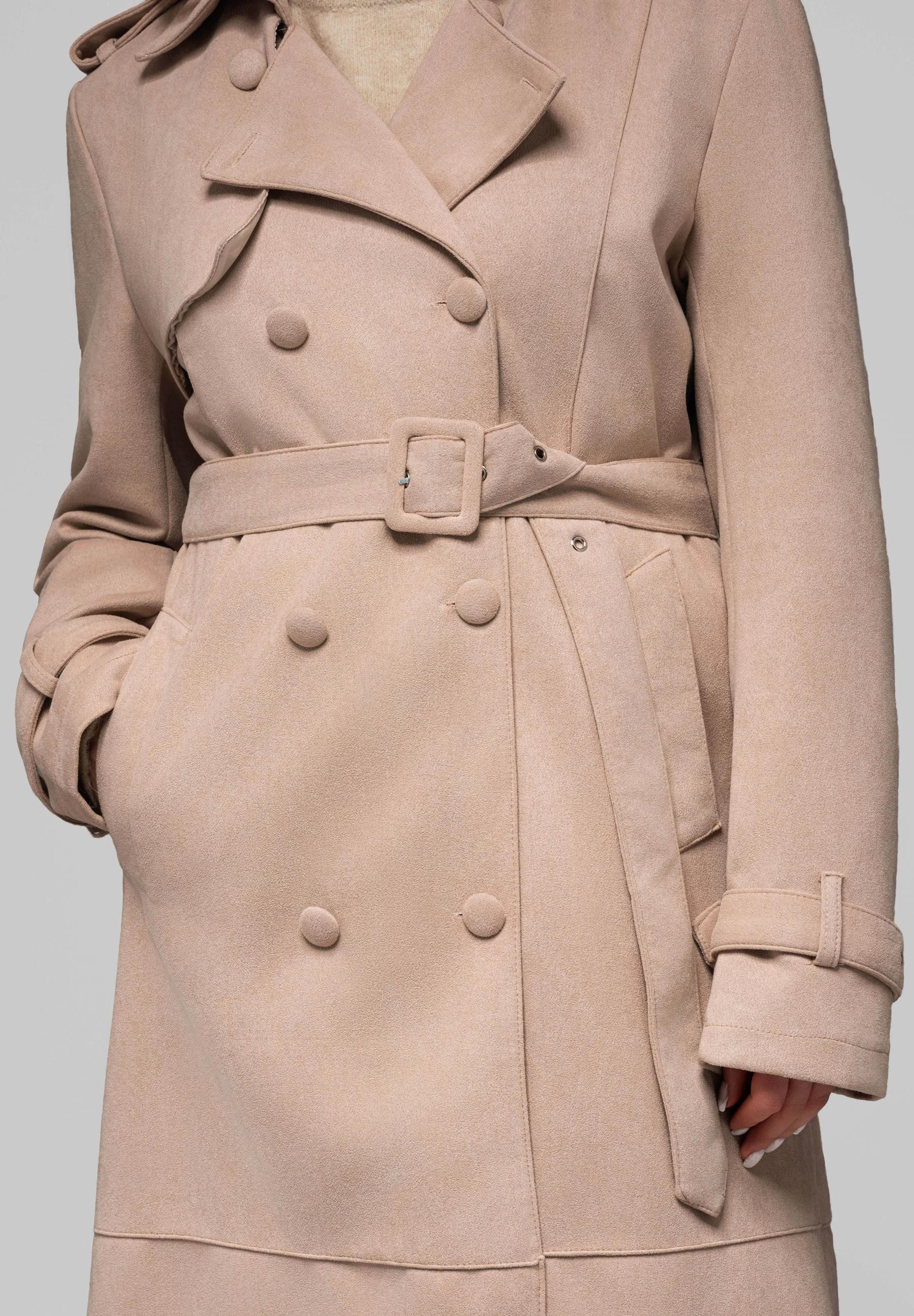 OMBRE Trenchcoat Eleganter Damen-Trenchcoat mit Gürtel Klassischer Damen-Trenchcoat